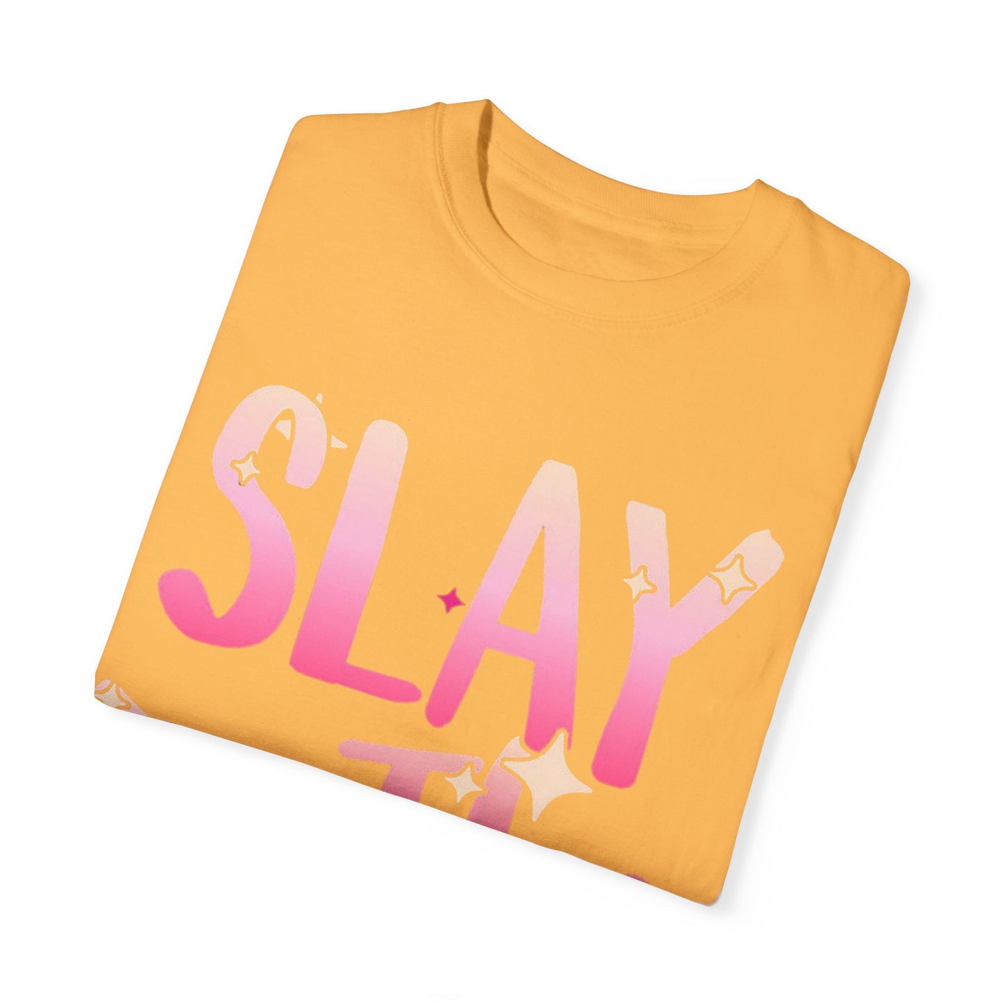 Vibrant Unisex Garment-Dyed T-shirt - "Slay The Lush" Casual Tee, Festival Wear, Summer Vibes, Gift for Friends, Statement Shirt