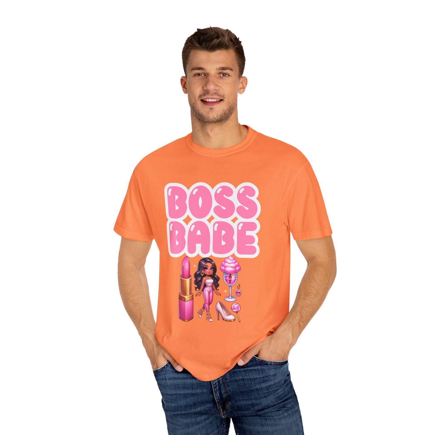 Boss Babe Unisex Garment-Dyed T-shirt, Empowering Tee, Gift for Her, Fashion Statement, Self-Love Shirt, Trendy Apparel