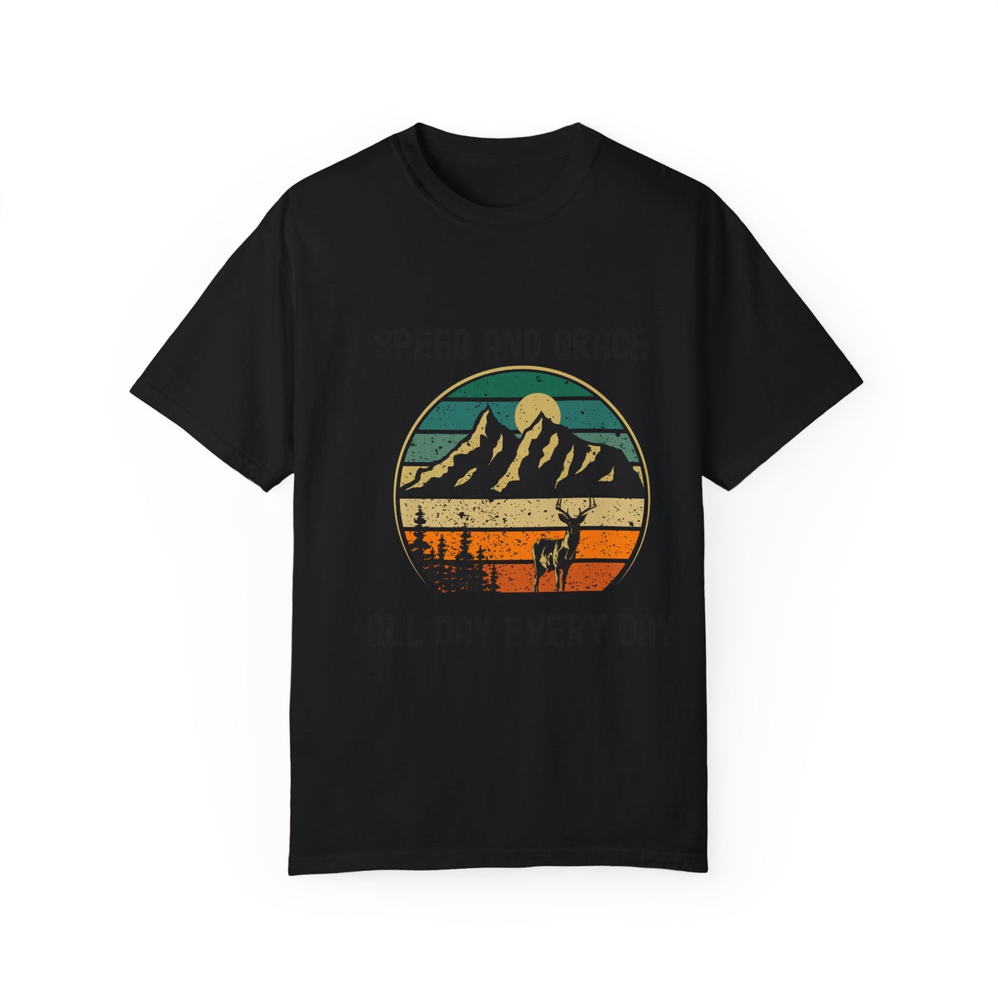 Adventure Vibes Unisex Garment-Dyed T-shirt - Speed and Grace Graphic Tee for Nature Lovers, Casual Wear, Outdoor Activities, Gifts