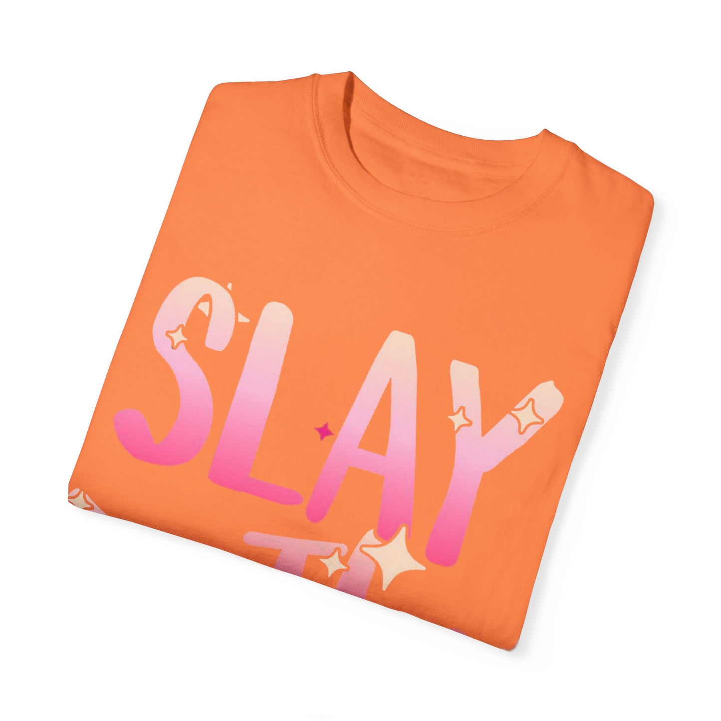 Vibrant Unisex Garment-Dyed T-shirt - "Slay The Lush" Casual Tee, Festival Wear, Summer Vibes, Gift for Friends, Statement Shirt