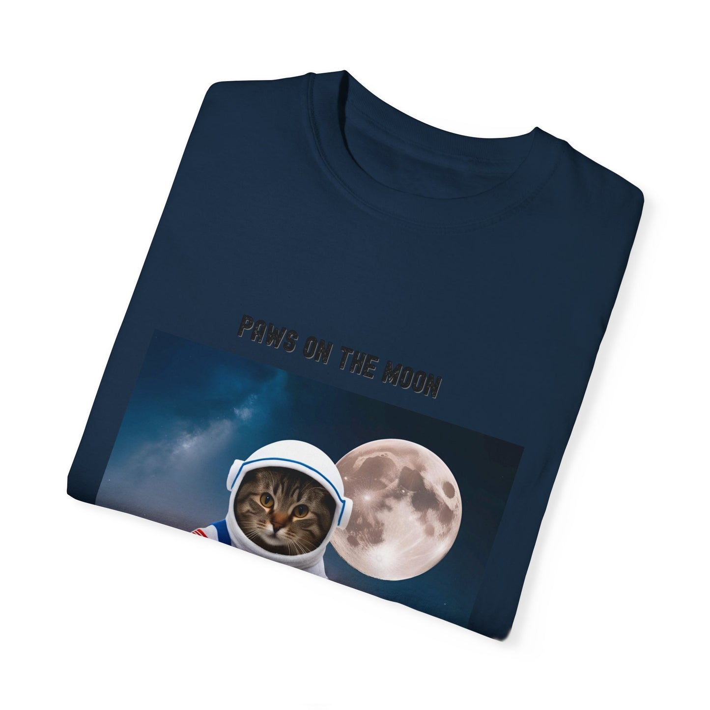 Astronaut Cat T-Shirt | Paws on the Moon | Fun Gift for Cat Lovers, Space Enthusiasts, Inclusive Fashion, Unique Humor Tee