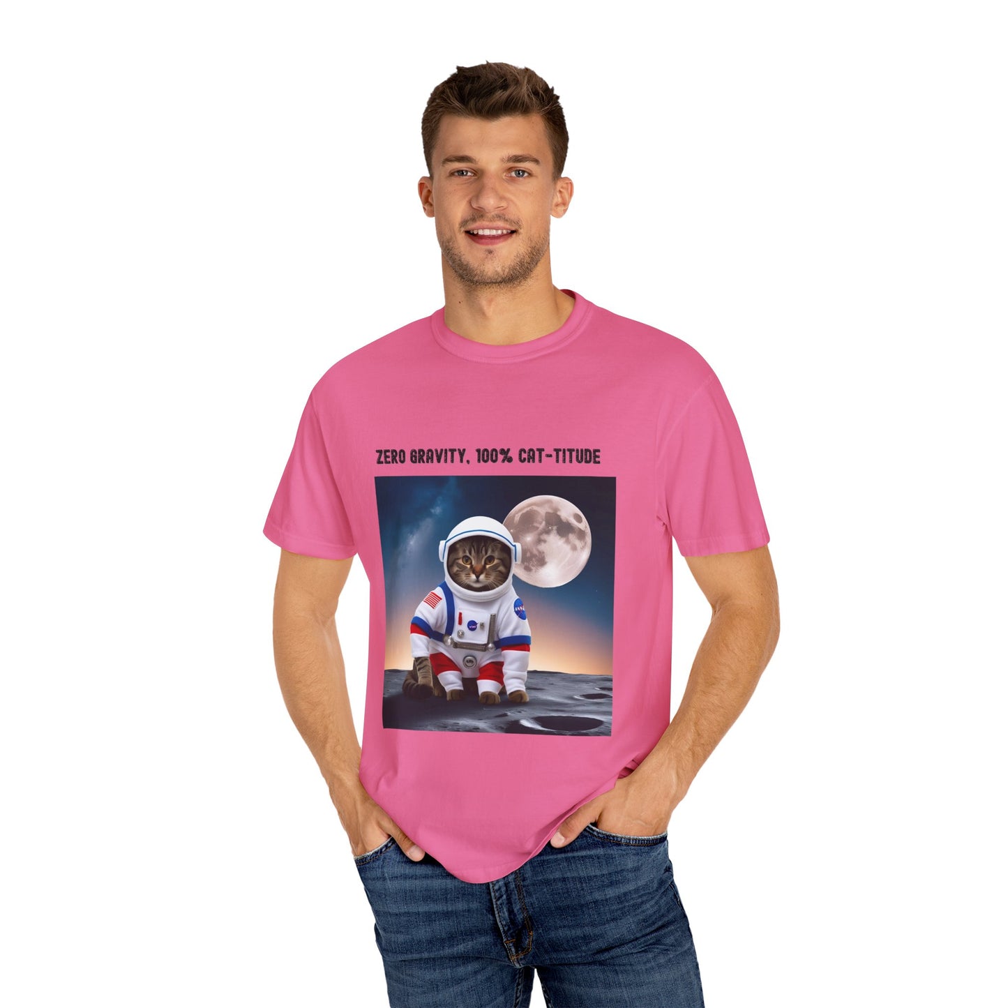 Astronaut Cat T-shirt, Fun Gift for Cat Lovers, Unisex Tee for Space Enthusiasts, Cute Pet Shirt for Birthdays