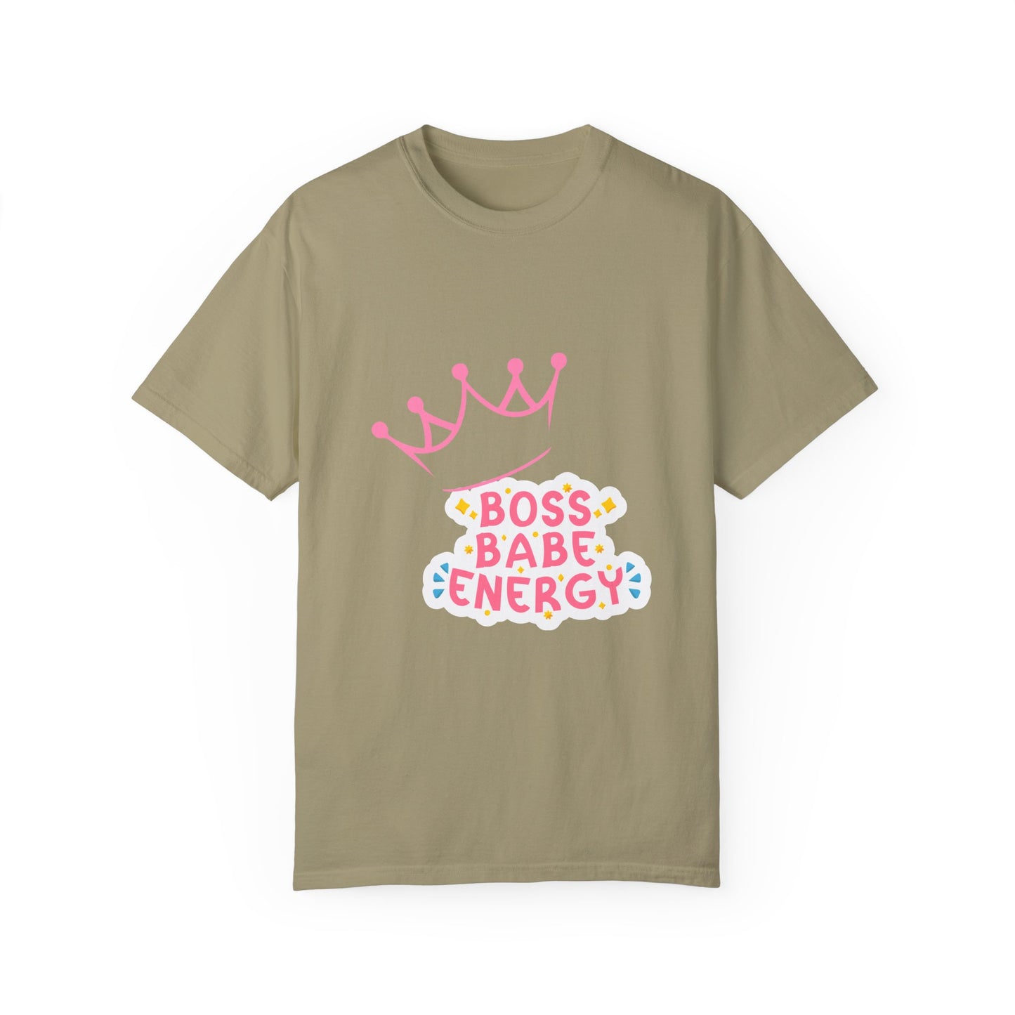 Boss Babe Energy Unisex Garment-Dyed T-Shirt - Empowering Tee for Women, Motivational Gift, Casual Wear, Women's Day, Inspirational Fashion