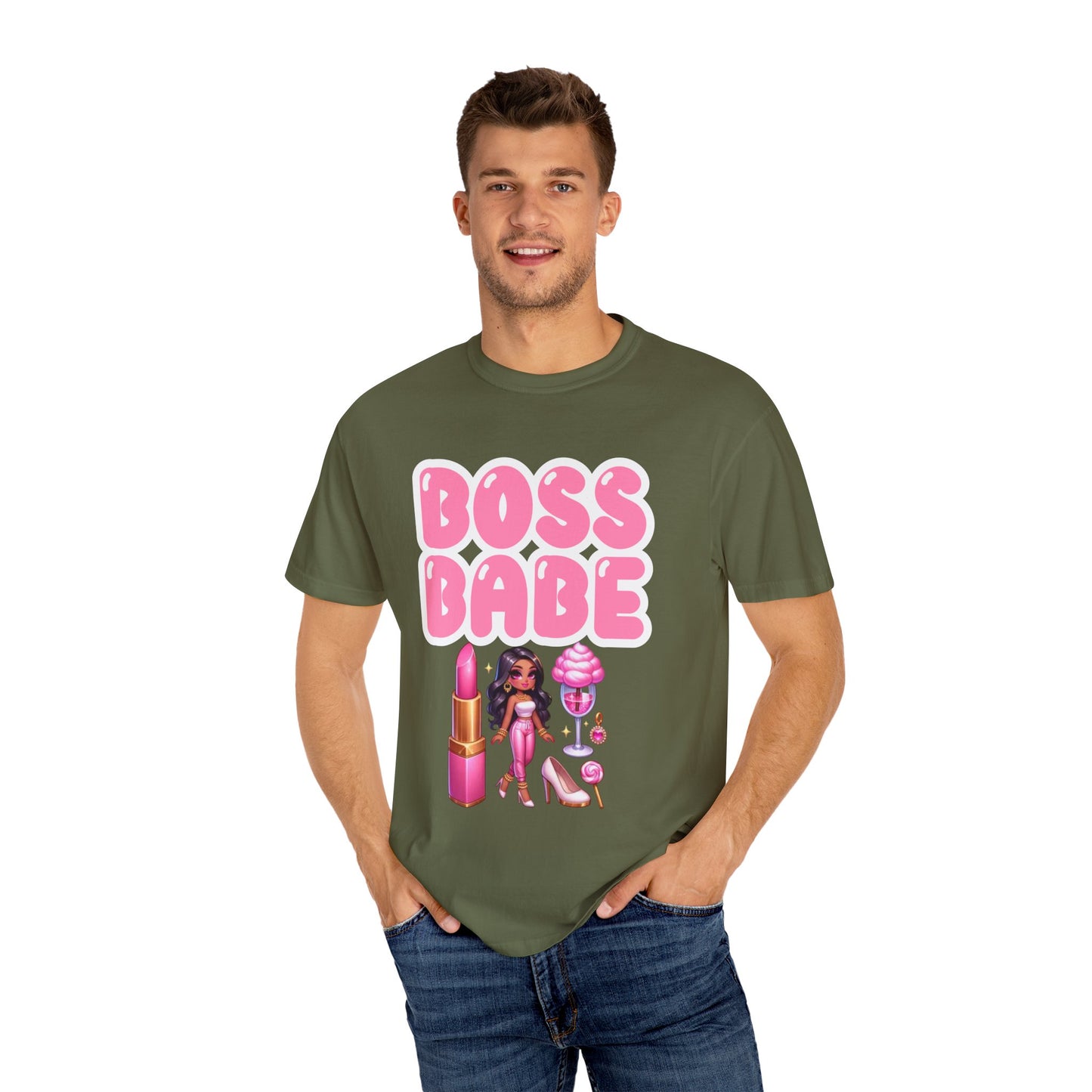 Boss Babe Unisex Garment-Dyed T-shirt, Empowering Tee, Gift for Her, Fashion Statement, Self-Love Shirt, Trendy Apparel