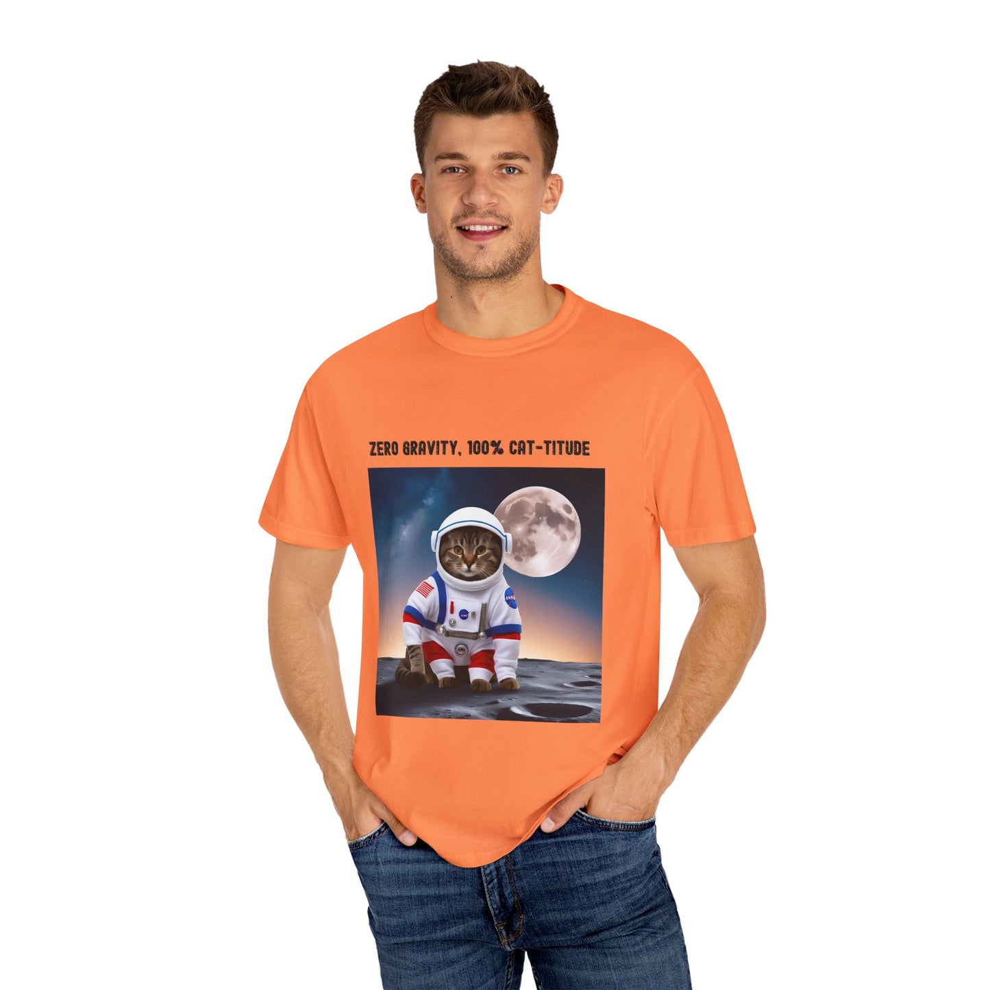 Astronaut Cat T-shirt, Fun Gift for Cat Lovers, Unisex Tee for Space Enthusiasts, Cute Pet Shirt for Birthdays