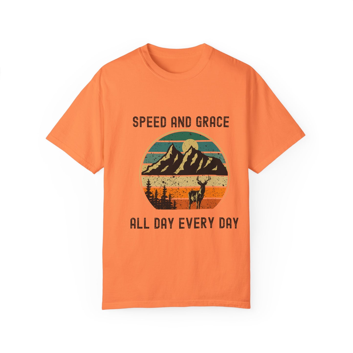 Adventure Vibes Unisex Garment-Dyed T-shirt - Speed and Grace Graphic Tee for Nature Lovers, Casual Wear, Outdoor Activities, Gifts