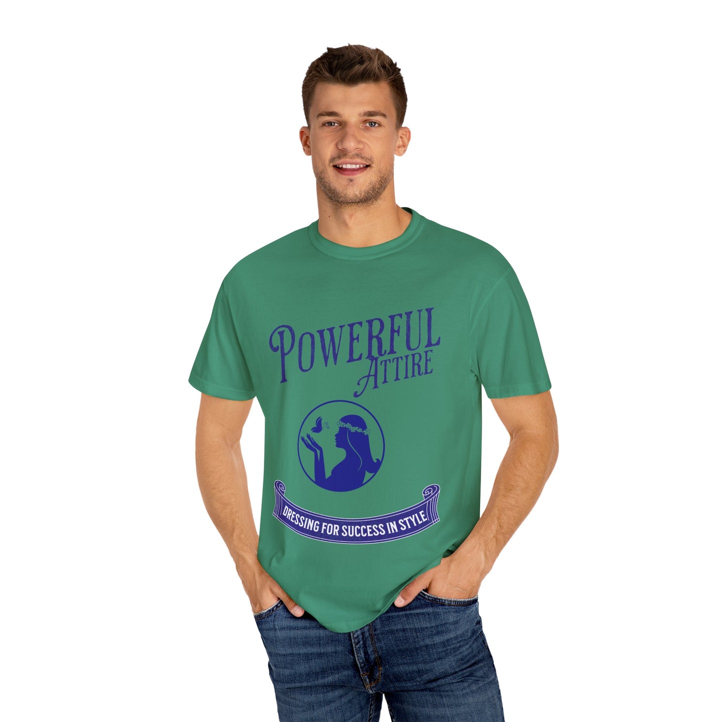 Powerful Attire Unisex Garment-Dyed T-shirt, Motivational Tee, Inspirational Shirt, Gift for Graduates, Everyday Fashion