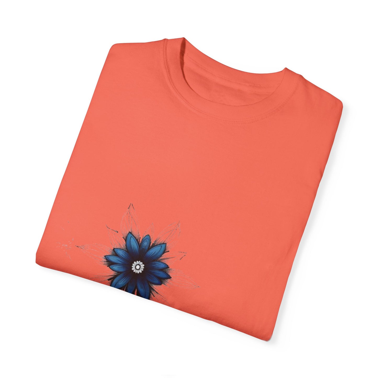 Chic Floral Unisex T-Shirt, Casual Summer Tee, Gift for Her, Trendy Fashion Top, Birthday Gift, Vibrant Orange Shirt