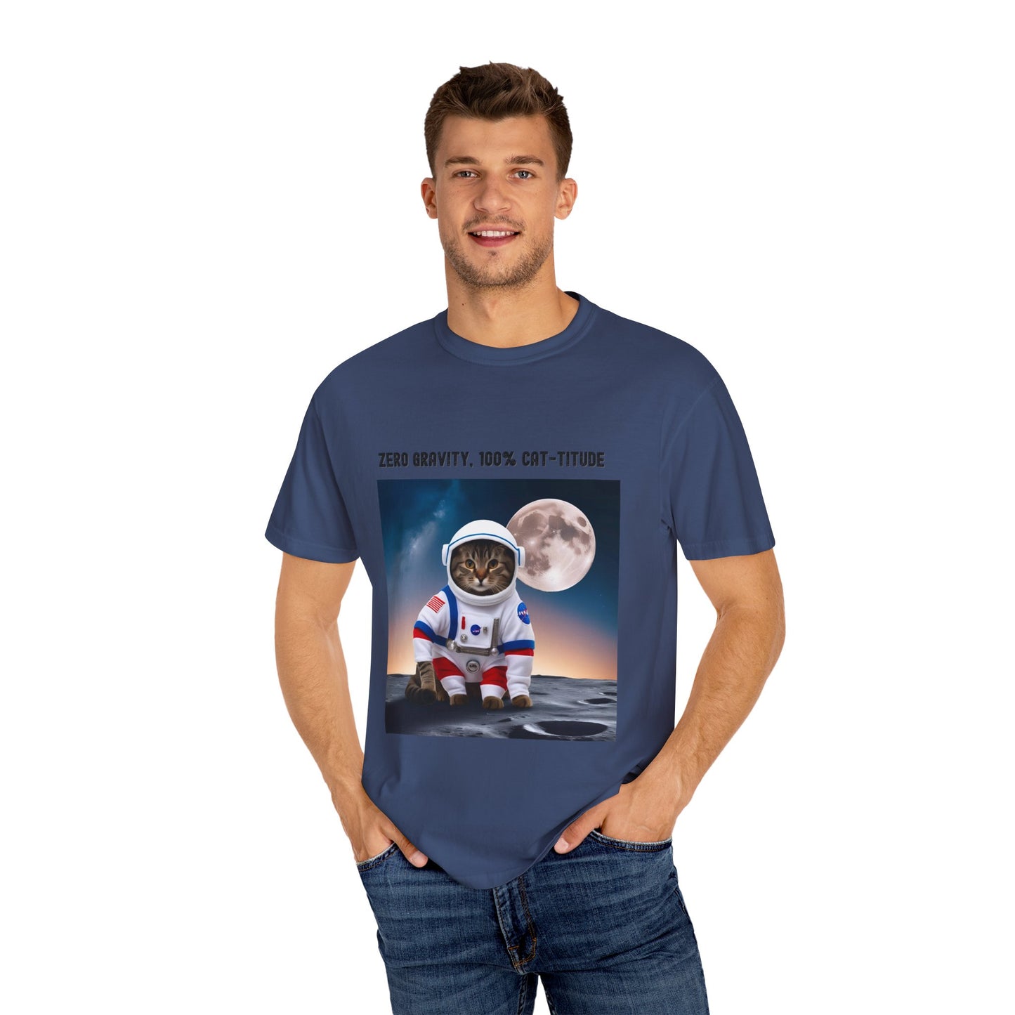 Astronaut Cat T-shirt, Fun Gift for Cat Lovers, Unisex Tee for Space Enthusiasts, Cute Pet Shirt for Birthdays