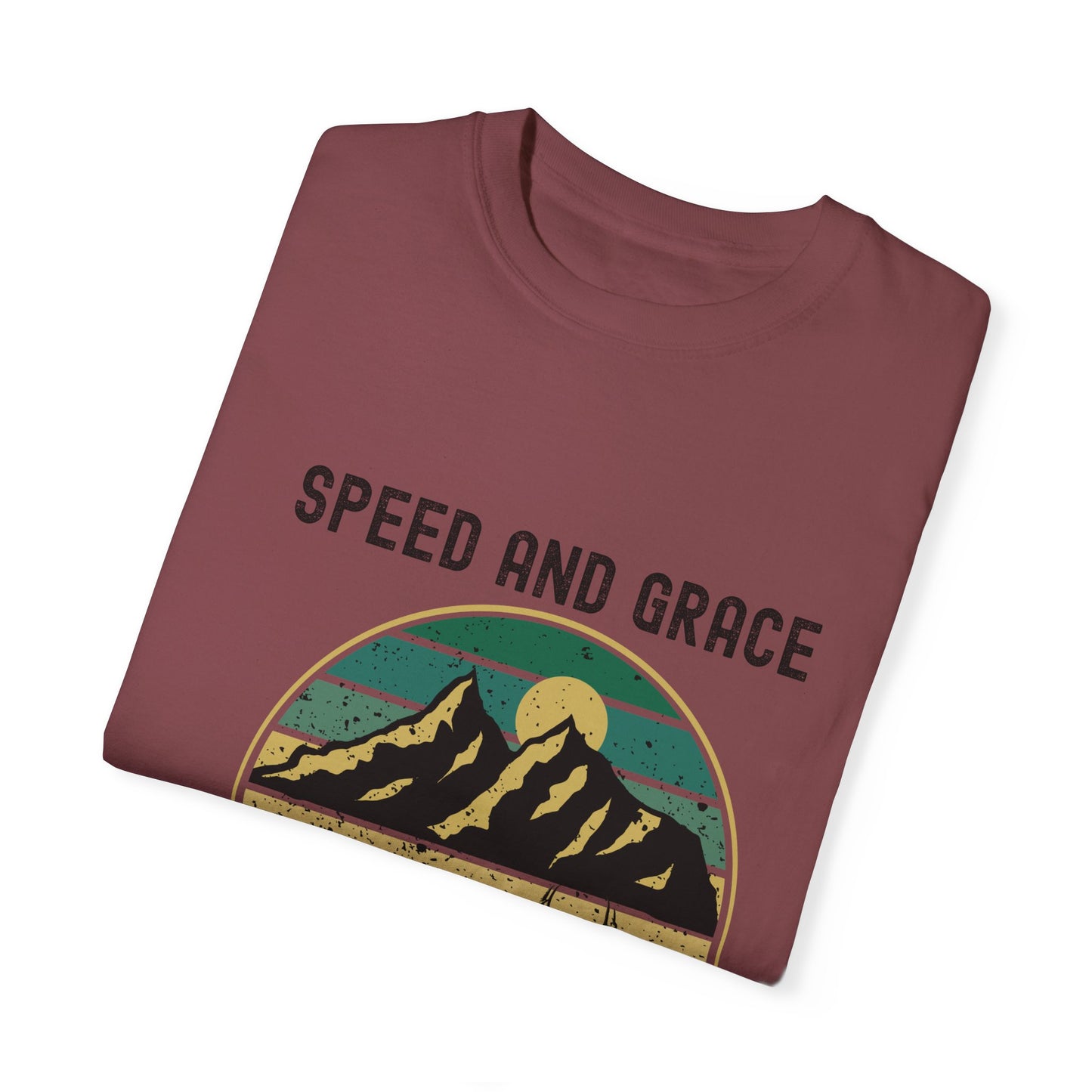 Adventure Vibes Unisex Garment-Dyed T-shirt - Speed and Grace Graphic Tee for Nature Lovers, Casual Wear, Outdoor Activities, Gifts