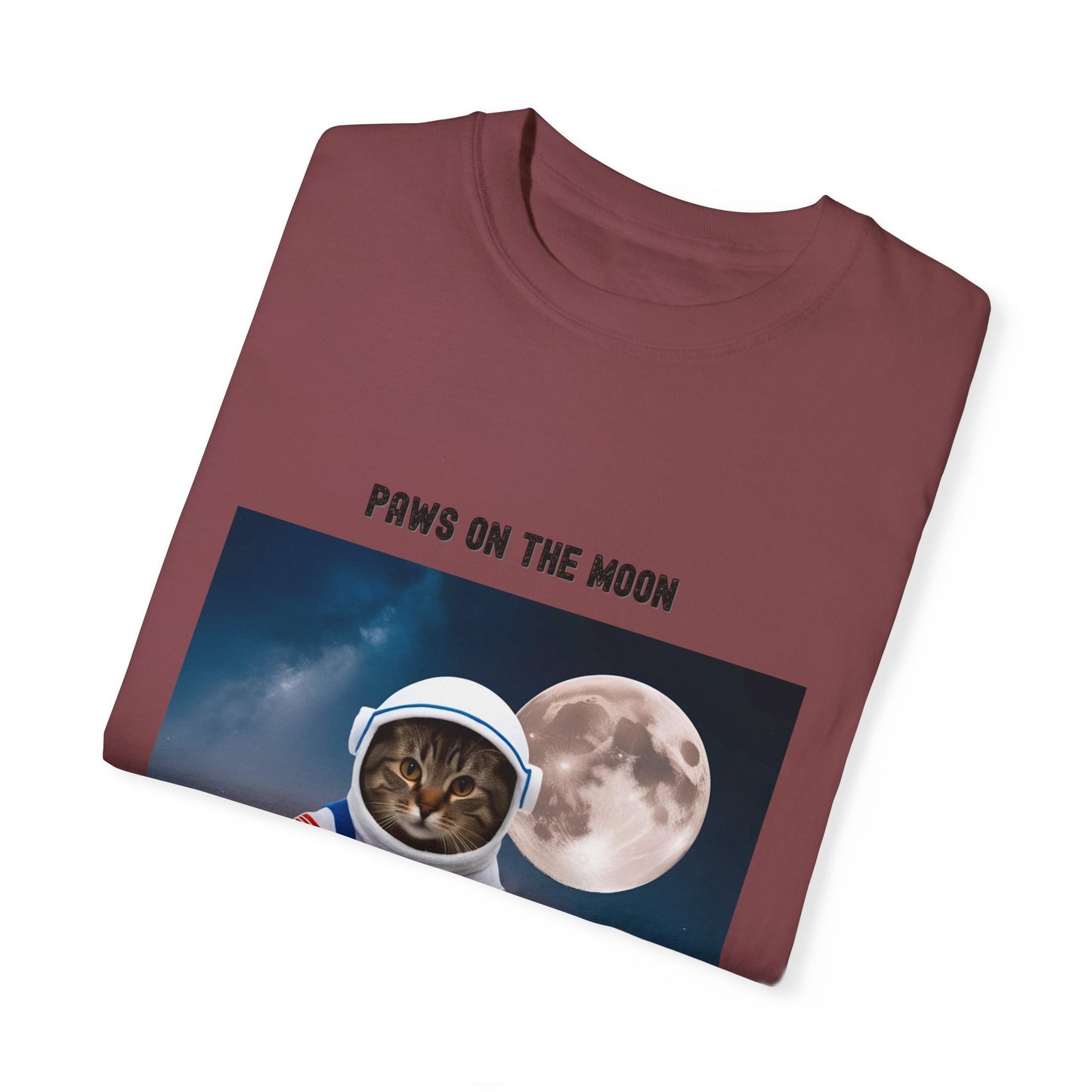 Astronaut Cat T-Shirt | Paws on the Moon | Fun Gift for Cat Lovers, Space Enthusiasts, Inclusive Fashion, Unique Humor Tee