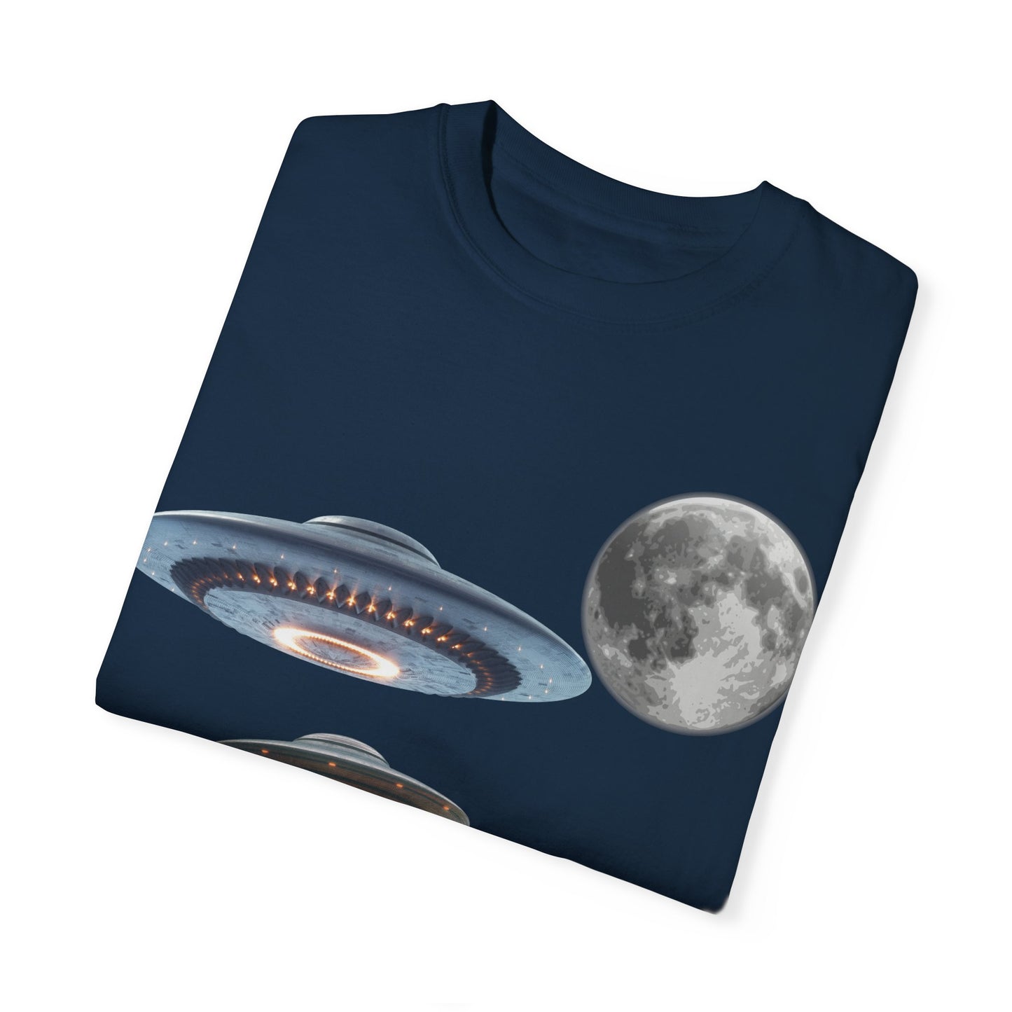 Whimsical Cat & UFO T-Shirt, Fun Unisex Tee for Cat Lovers, Space Enthusiasts, Gift for Birthdays, Halloween, and Pet Parties