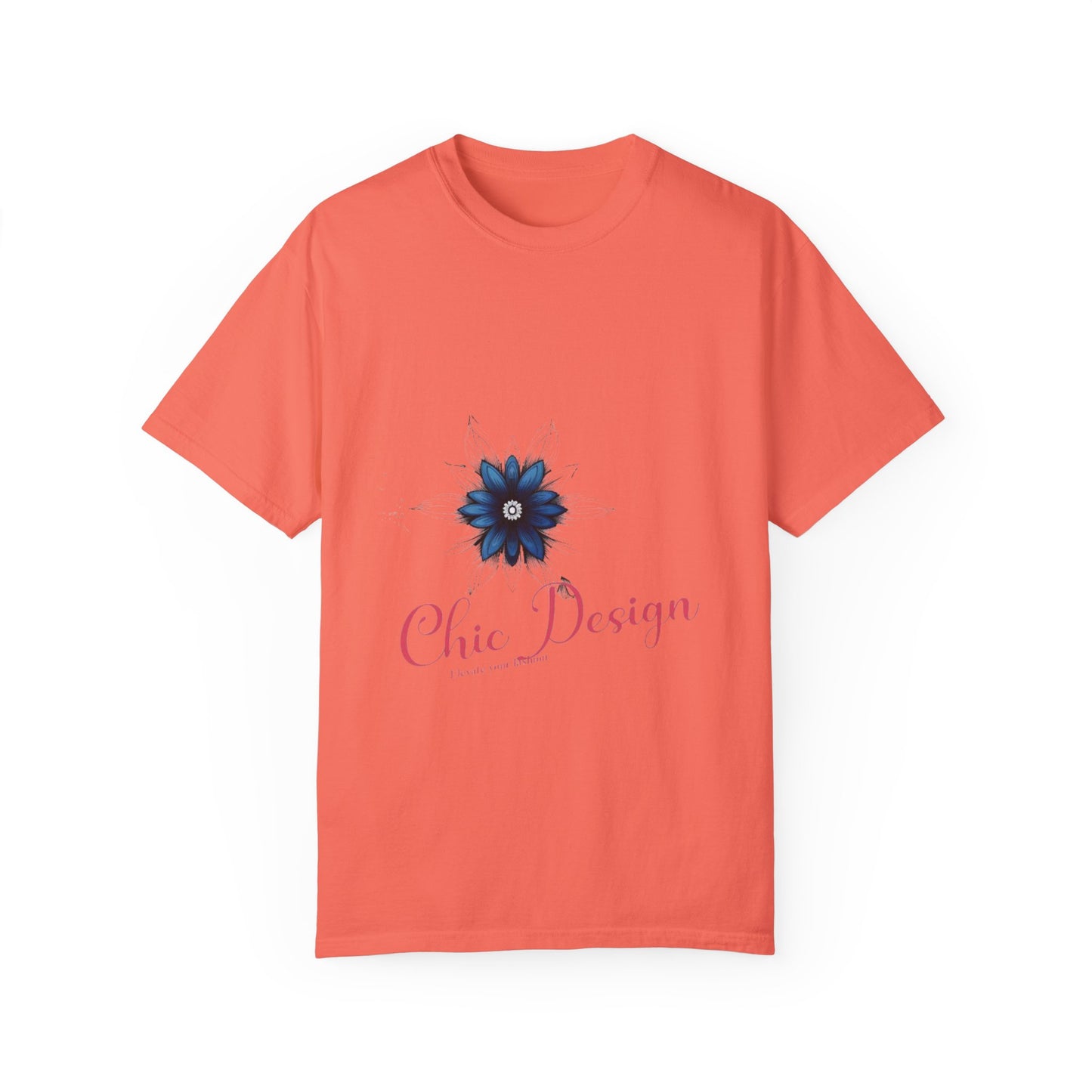 Chic Floral Unisex T-Shirt, Casual Summer Tee, Gift for Her, Trendy Fashion Top, Birthday Gift, Vibrant Orange Shirt