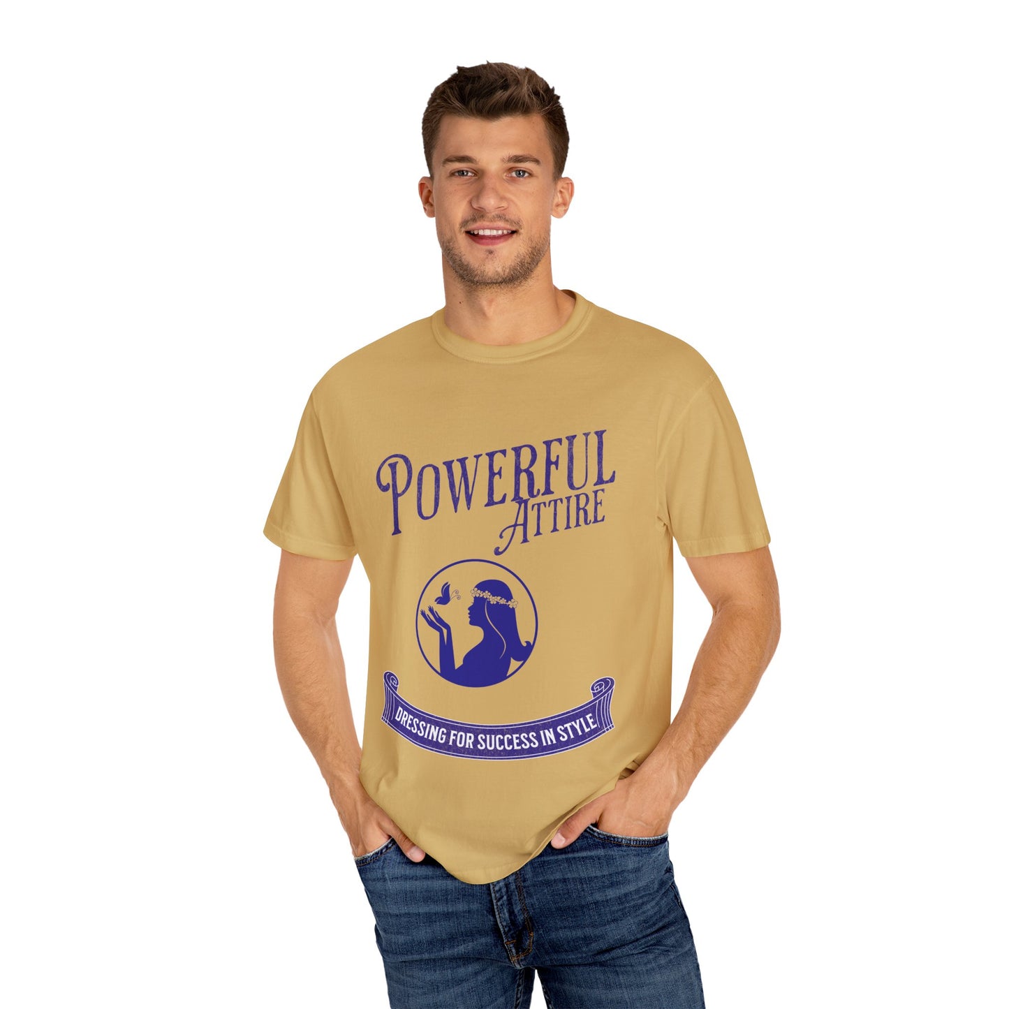 Powerful Attire Unisex Garment-Dyed T-shirt, Motivational Tee, Inspirational Shirt, Gift for Graduates, Everyday Fashion