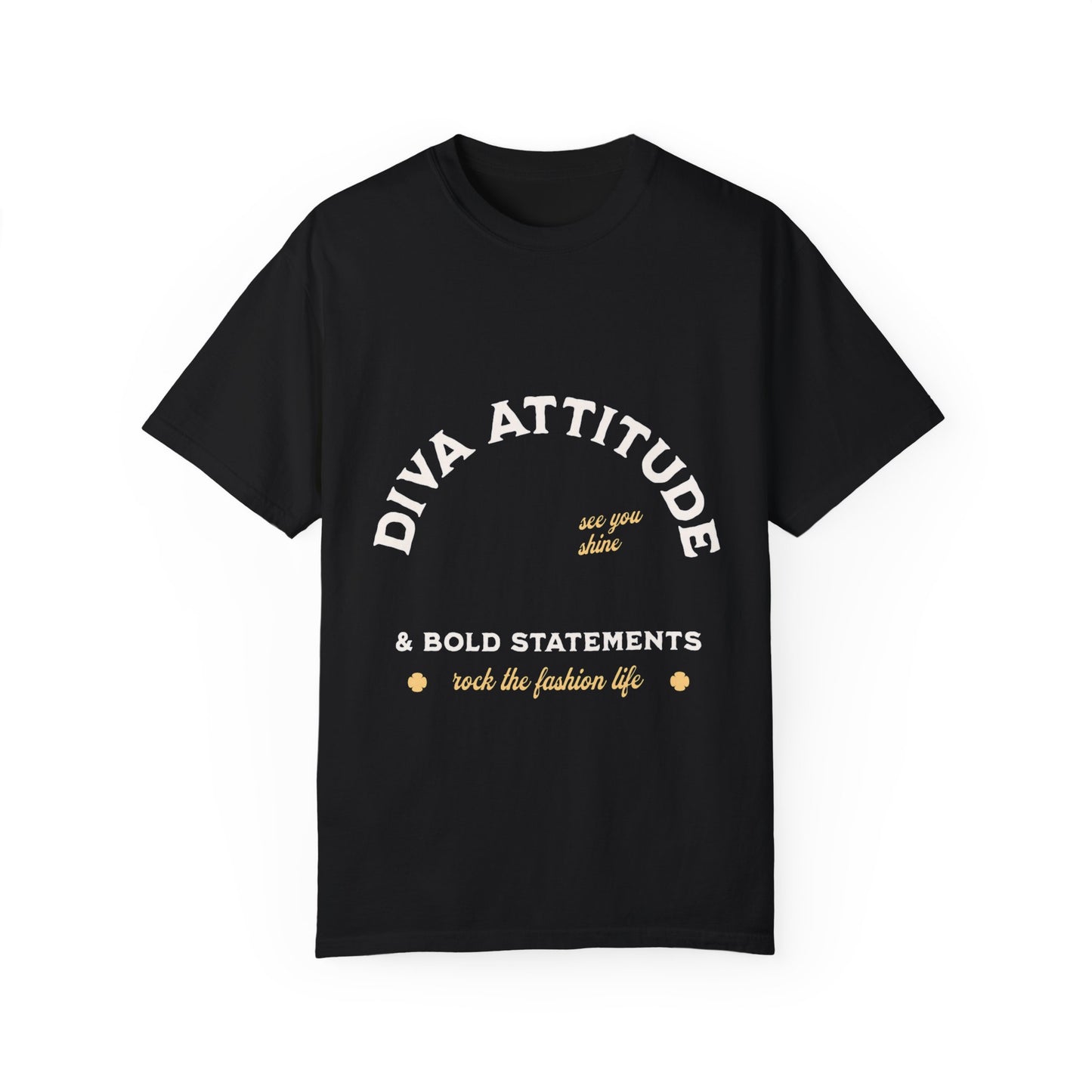 Diva Attitude T-Shirt, Unisex Orange Tee, Bold Statements Shirt, Fashion Life Apparel, Great for Everyday Wear, Gifts for Her