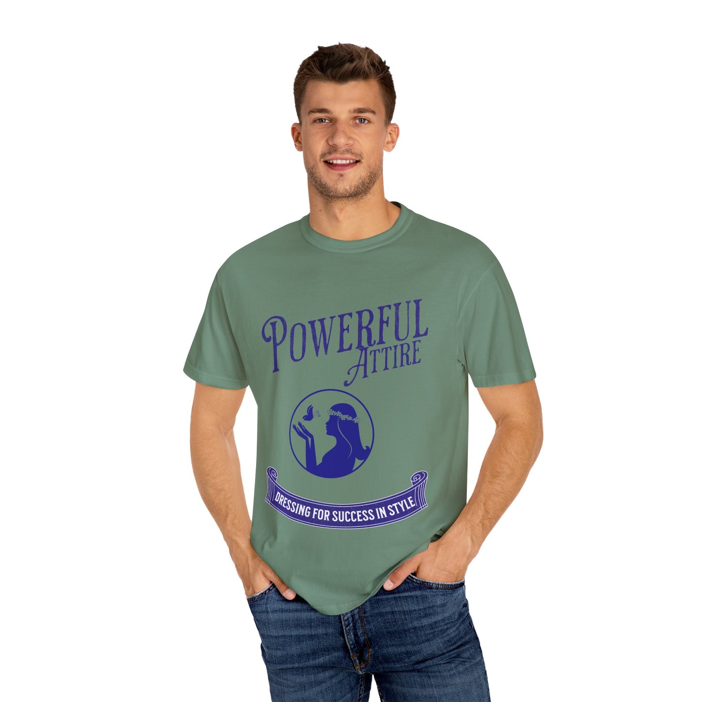 Powerful Attire Unisex Garment-Dyed T-shirt, Motivational Tee, Inspirational Shirt, Gift for Graduates, Everyday Fashion