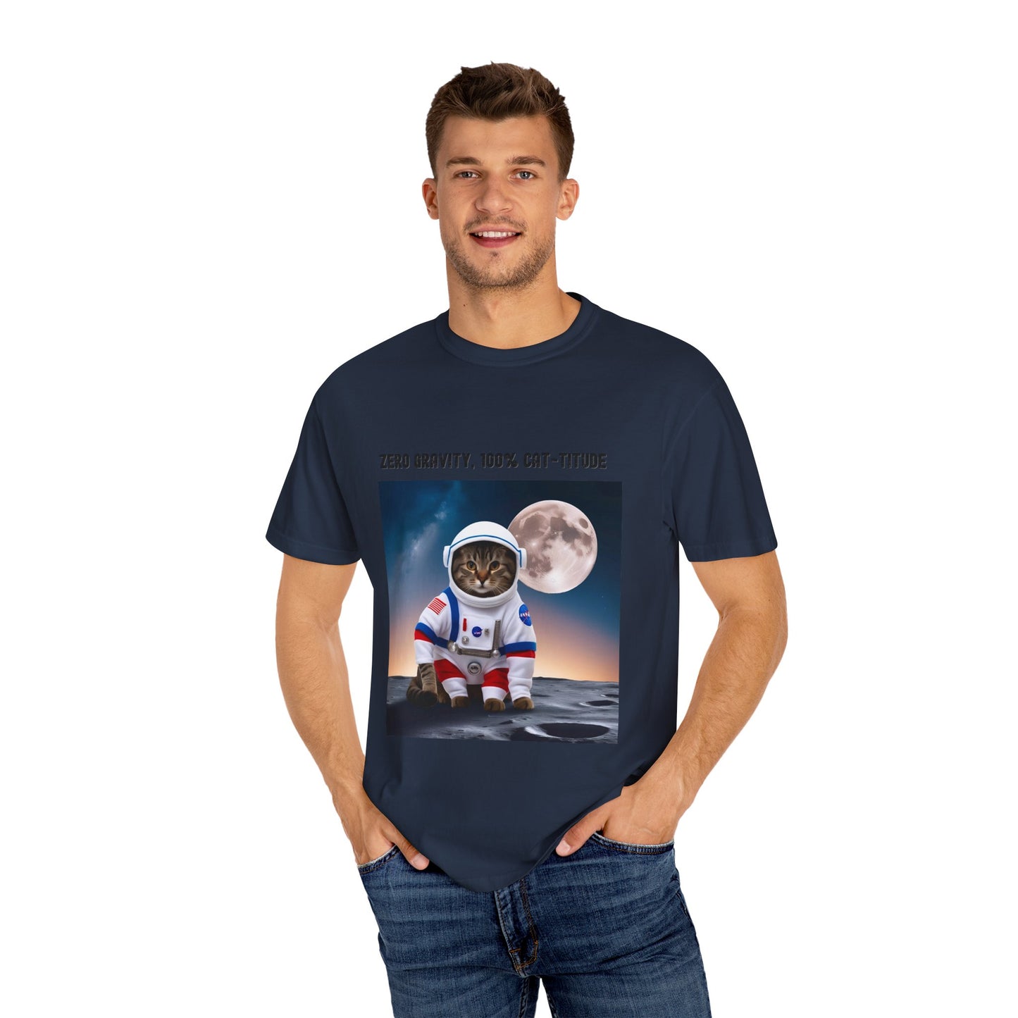 Astronaut Cat T-shirt, Fun Gift for Cat Lovers, Unisex Tee for Space Enthusiasts, Cute Pet Shirt for Birthdays