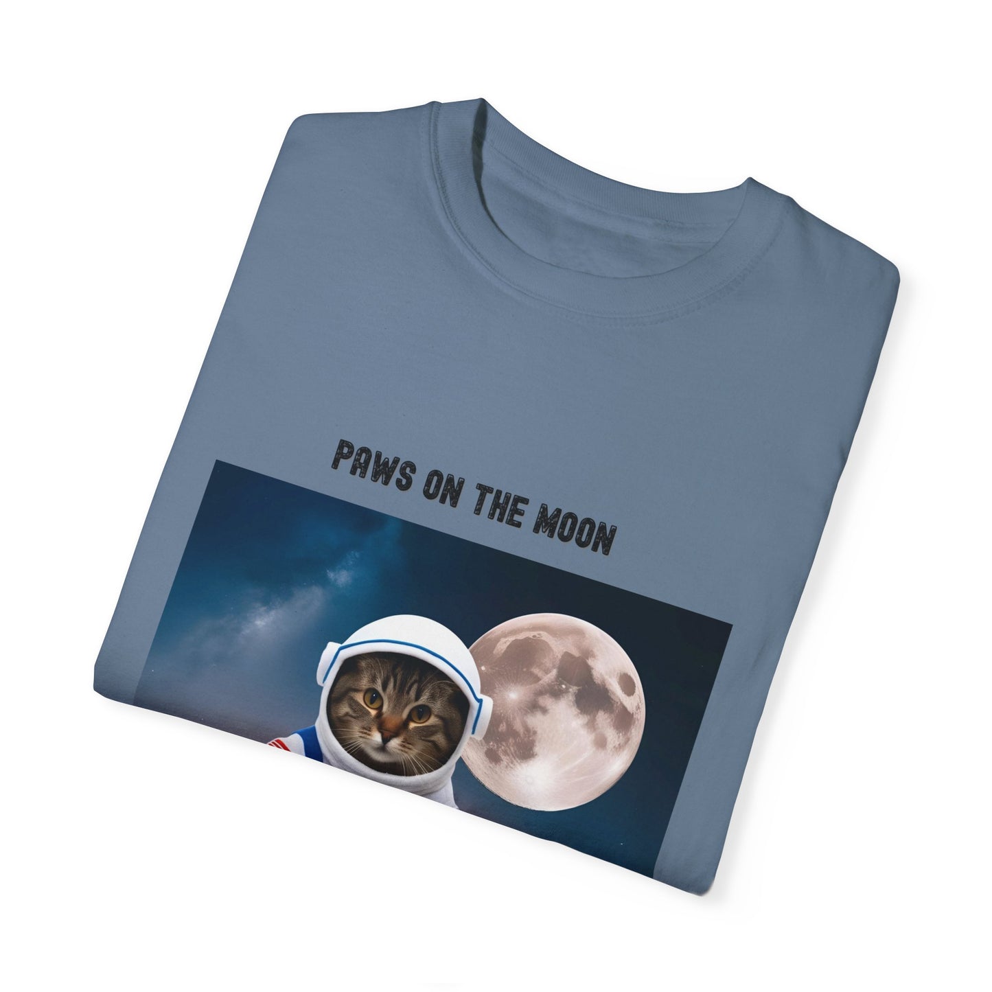 Astronaut Cat T-Shirt | Paws on the Moon | Fun Gift for Cat Lovers, Space Enthusiasts, Inclusive Fashion, Unique Humor Tee