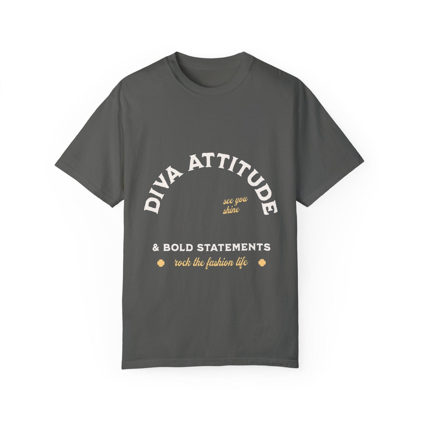 Diva Attitude T-Shirt, Unisex Orange Tee, Bold Statements Shirt, Fashion Life Apparel, Great for Everyday Wear, Gifts for Her