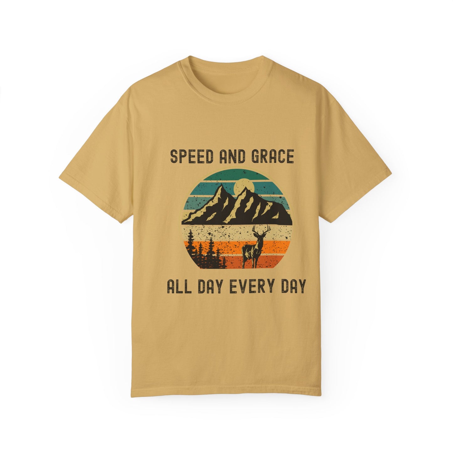 Adventure Vibes Unisex Garment-Dyed T-shirt - Speed and Grace Graphic Tee for Nature Lovers, Casual Wear, Outdoor Activities, Gifts