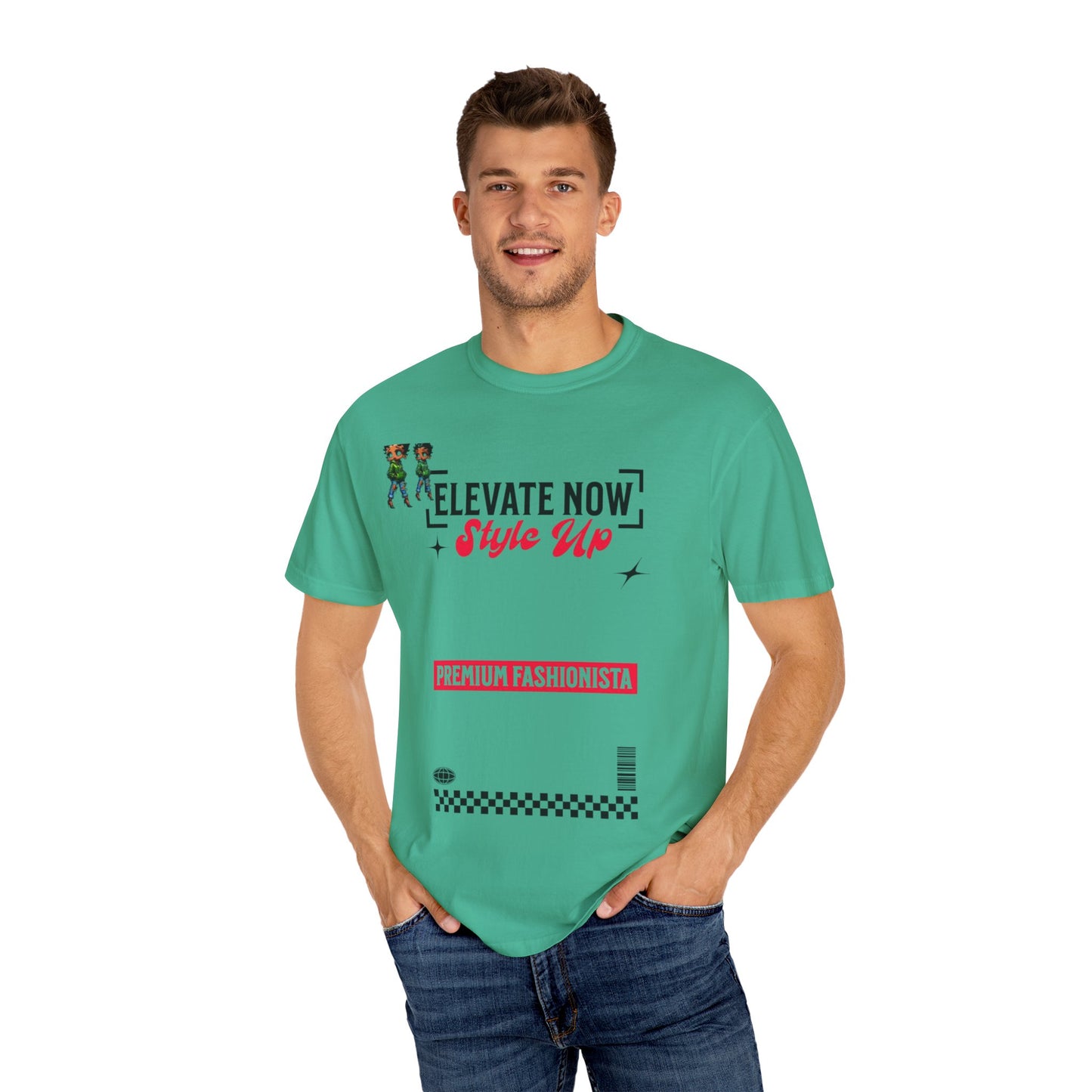 Elevate Now Style Up Unisex Garment-Dyed T-shirt, Casual Wear, Fashion Gift, Trendy Apparel, Unique Graphic Tee