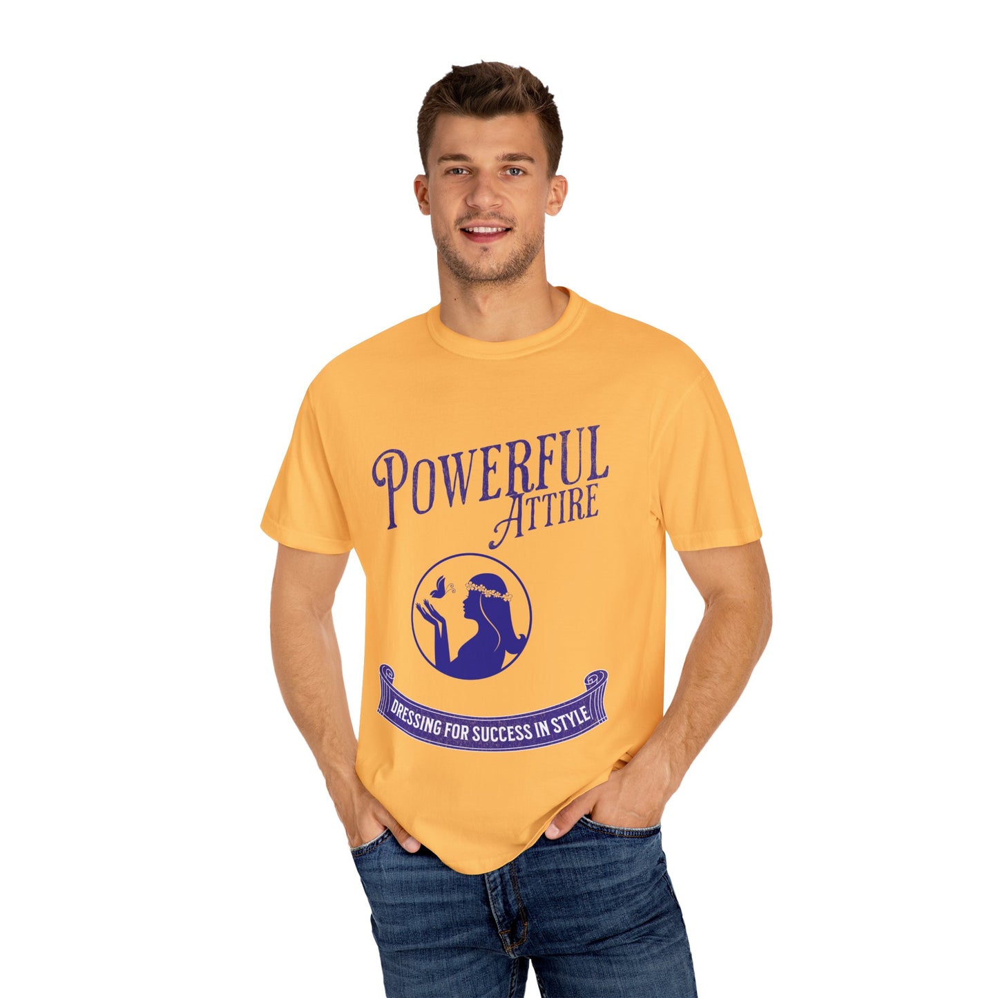 Powerful Attire Unisex Garment-Dyed T-shirt, Motivational Tee, Inspirational Shirt, Gift for Graduates, Everyday Fashion