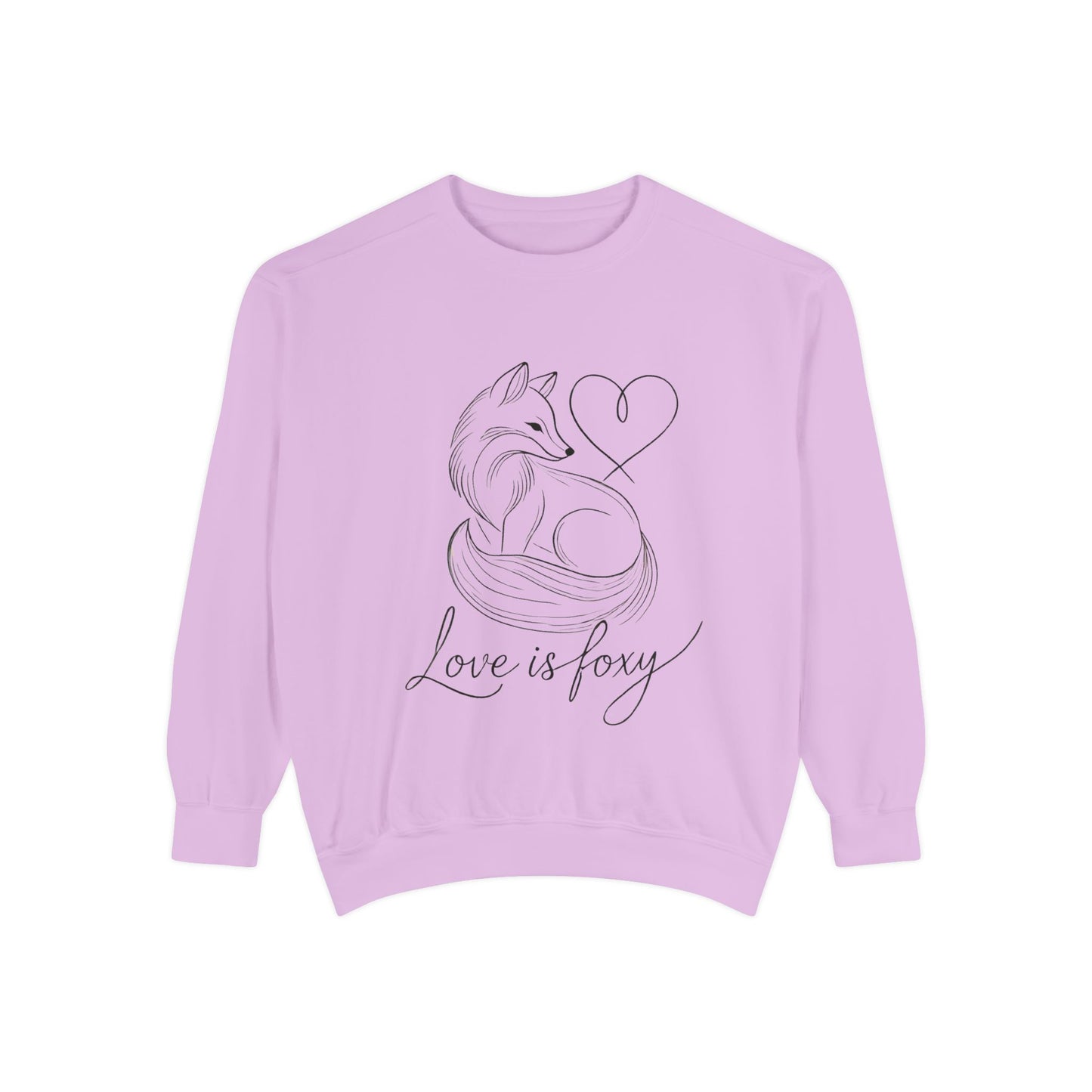 Love is Foxy Sweatshirt, Cute Valentine's Day Jumper, Cozy Romantic Crewneck, Gift for Couples, Heart Print Apparel