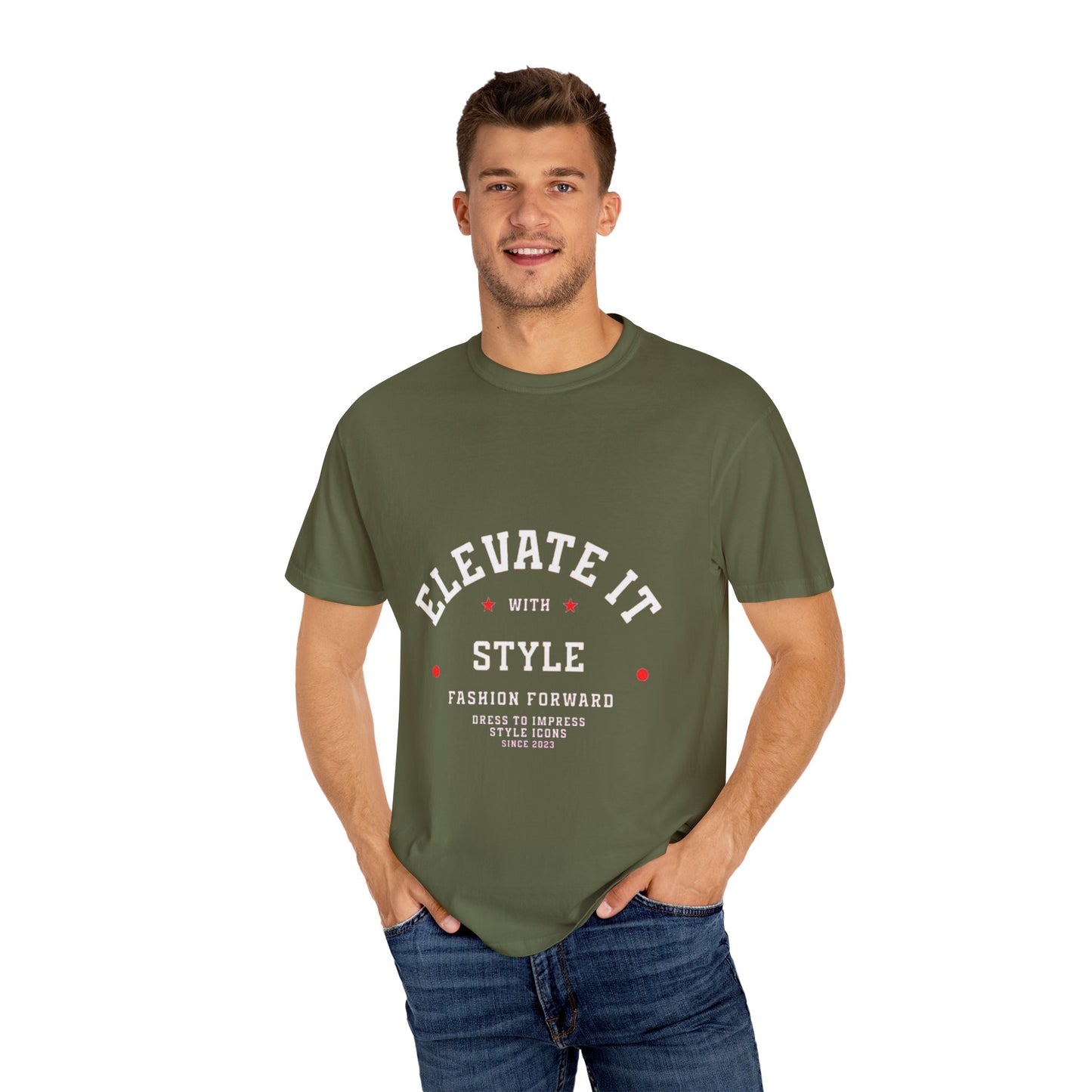 Elevate Your Style T-Shirt, Unisex Garment-Dyed Tee, Casual Fashion, Gift for Trendsetters, Streetwear Essential