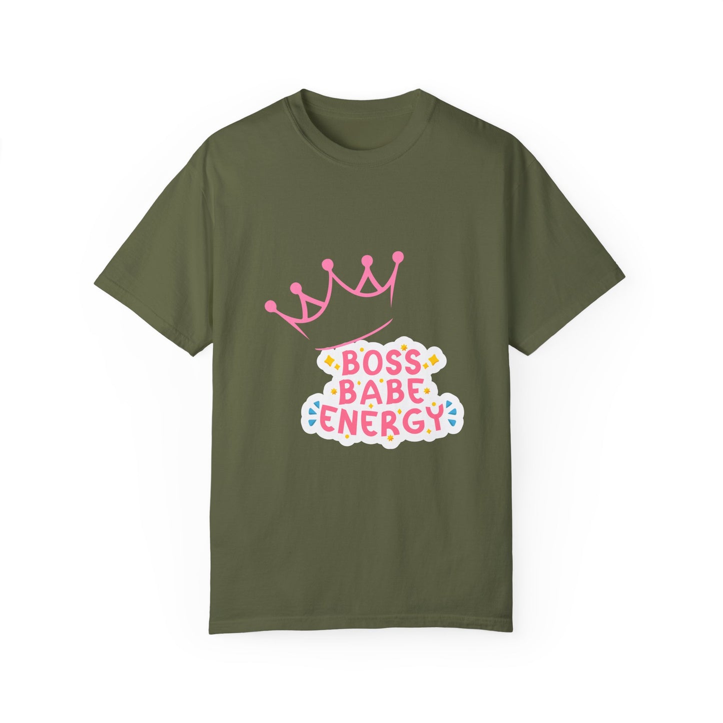 Boss Babe Energy Unisex Garment-Dyed T-Shirt - Empowering Tee for Women, Motivational Gift, Casual Wear, Women's Day, Inspirational Fashion