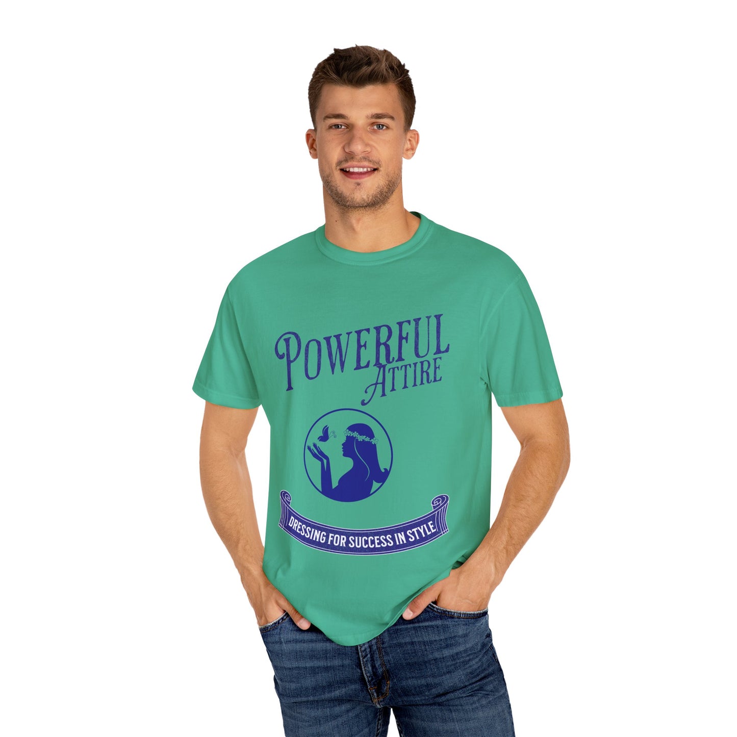 Powerful Attire Unisex Garment-Dyed T-shirt, Motivational Tee, Inspirational Shirt, Gift for Graduates, Everyday Fashion