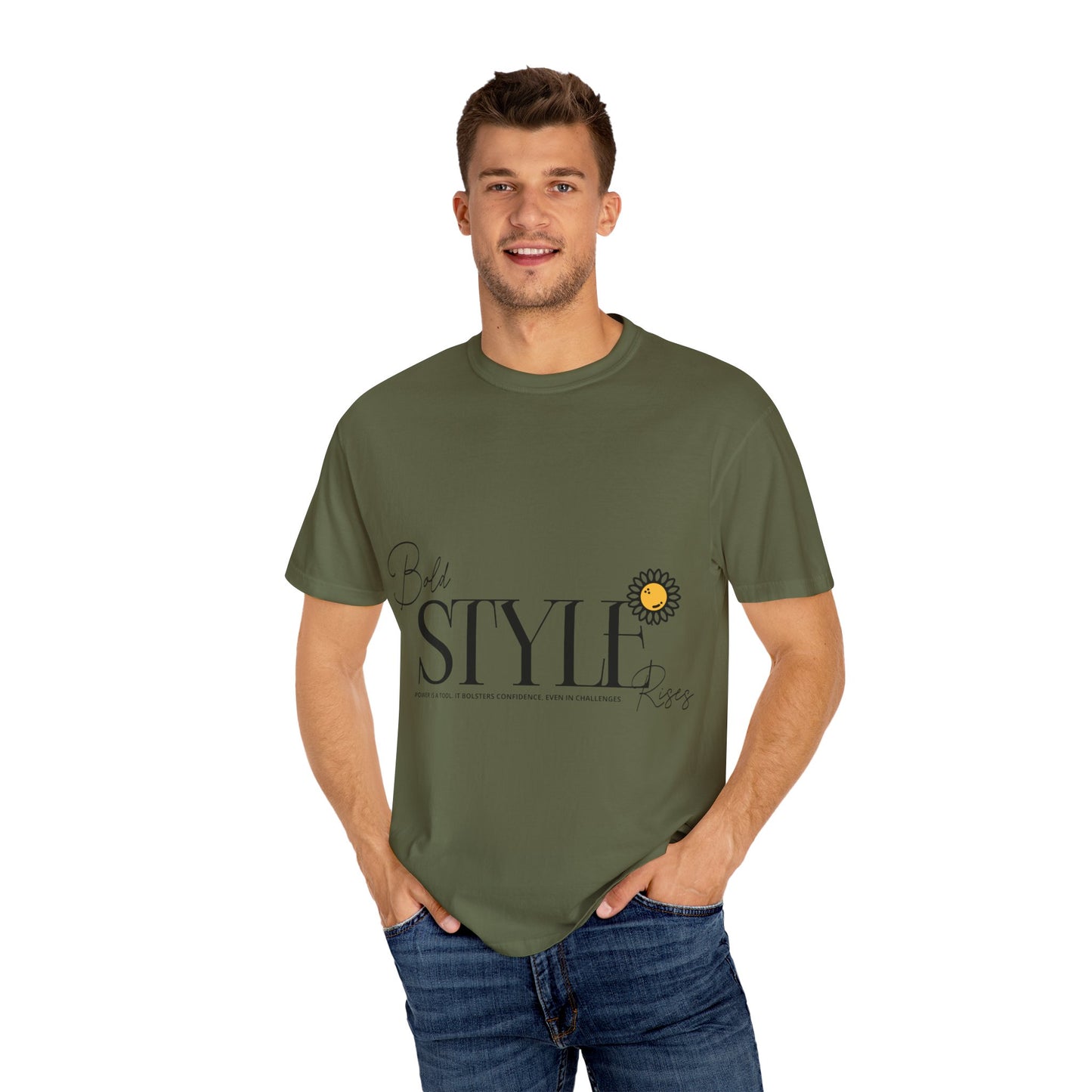 Bold Style Unisex Garment-Dyed T-shirt, Trendy Tee, Fashion Shirt, Cool Top, Unique Clothing, Casual Wear for Men and Women