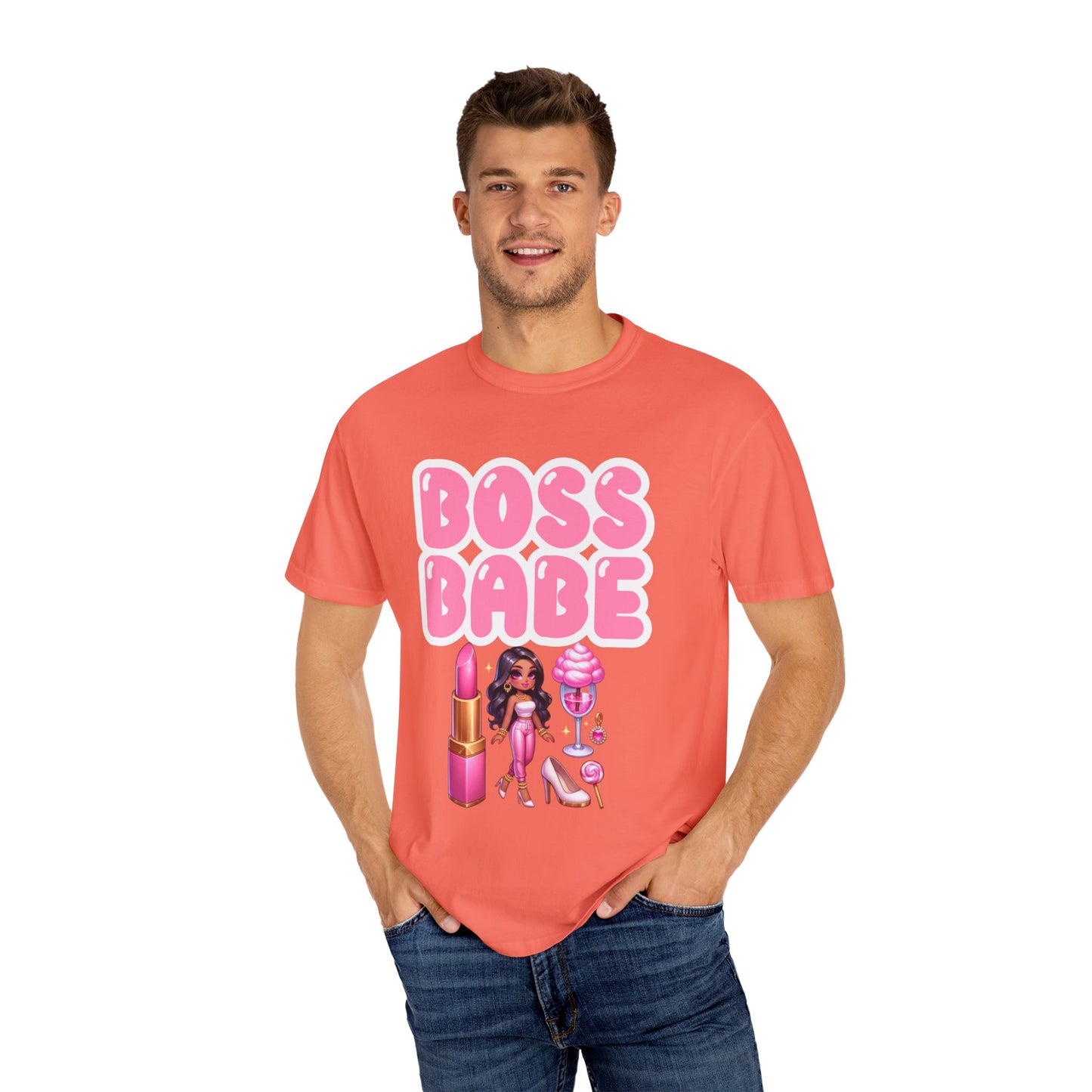 Boss Babe Unisex Garment-Dyed T-shirt, Empowering Tee, Gift for Her, Fashion Statement, Self-Love Shirt, Trendy Apparel