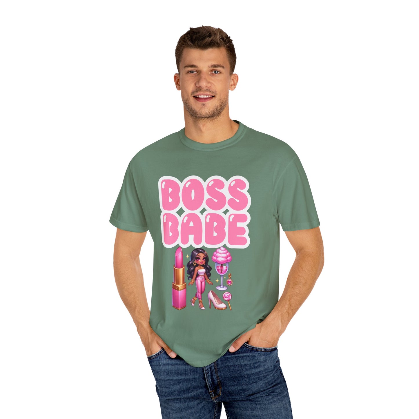 Boss Babe Unisex Garment-Dyed T-shirt, Empowering Tee, Gift for Her, Fashion Statement, Self-Love Shirt, Trendy Apparel