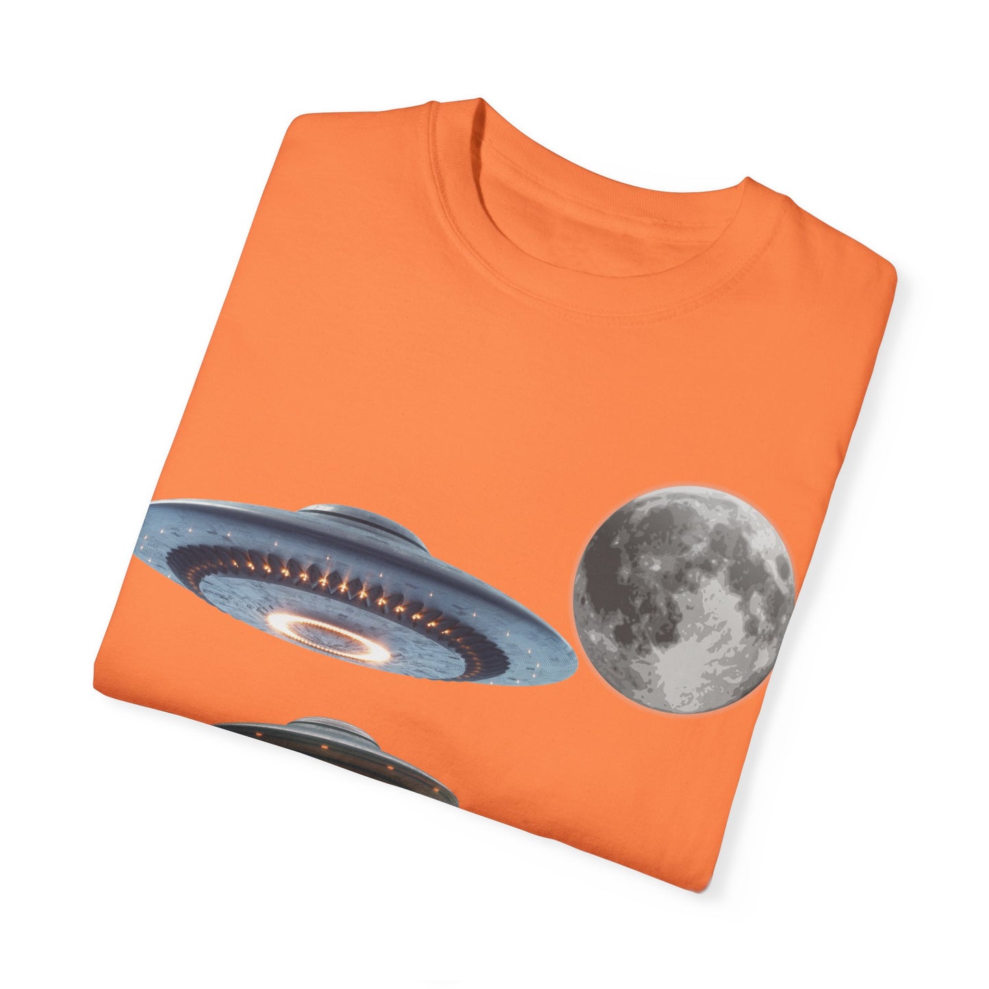 Whimsical Cat & UFO T-Shirt, Fun Unisex Tee for Cat Lovers, Space Enthusiasts, Gift for Birthdays, Halloween, and Pet Parties