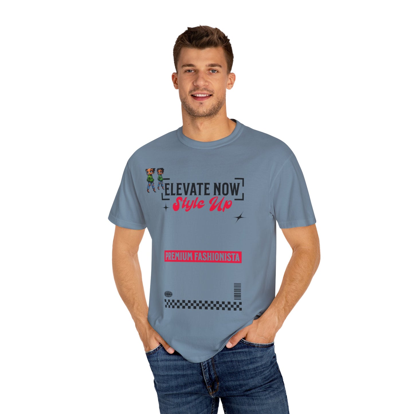 Elevate Now Style Up Unisex Garment-Dyed T-shirt, Casual Wear, Fashion Gift, Trendy Apparel, Unique Graphic Tee