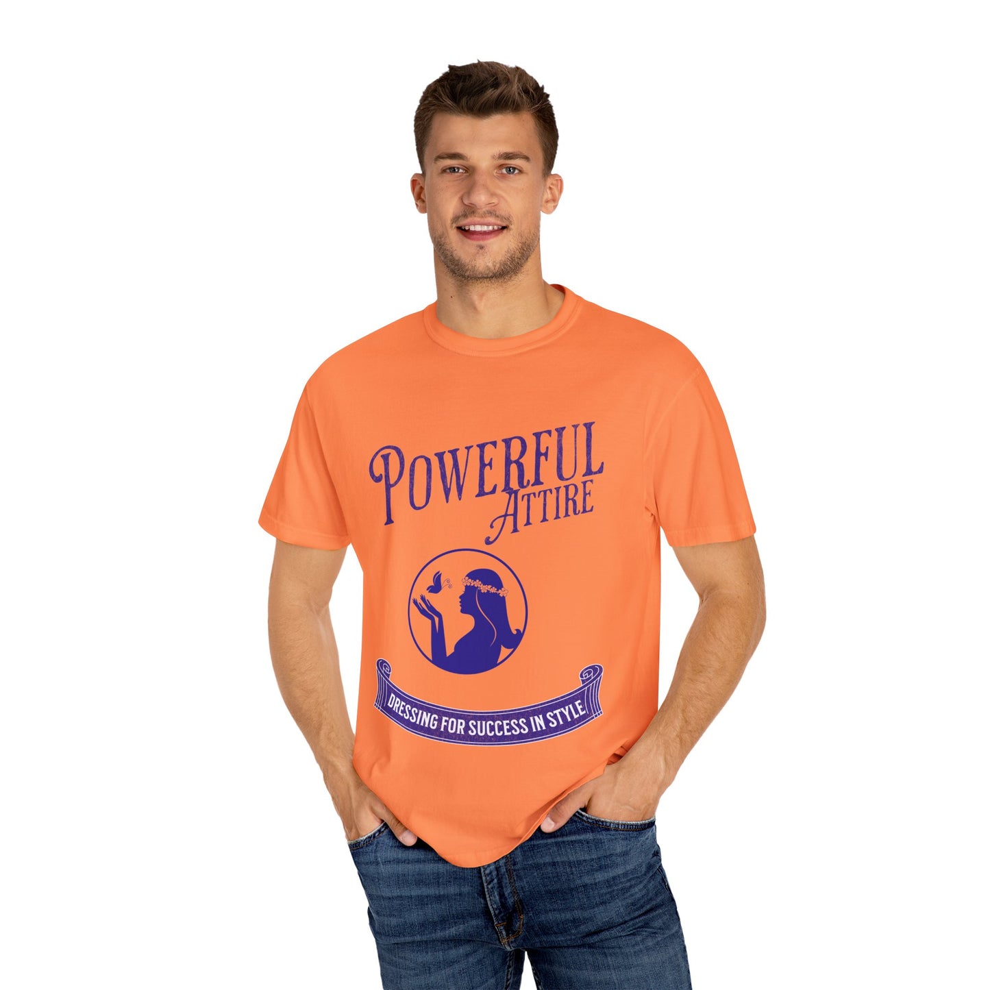 Powerful Attire Unisex Garment-Dyed T-shirt, Motivational Tee, Inspirational Shirt, Gift for Graduates, Everyday Fashion