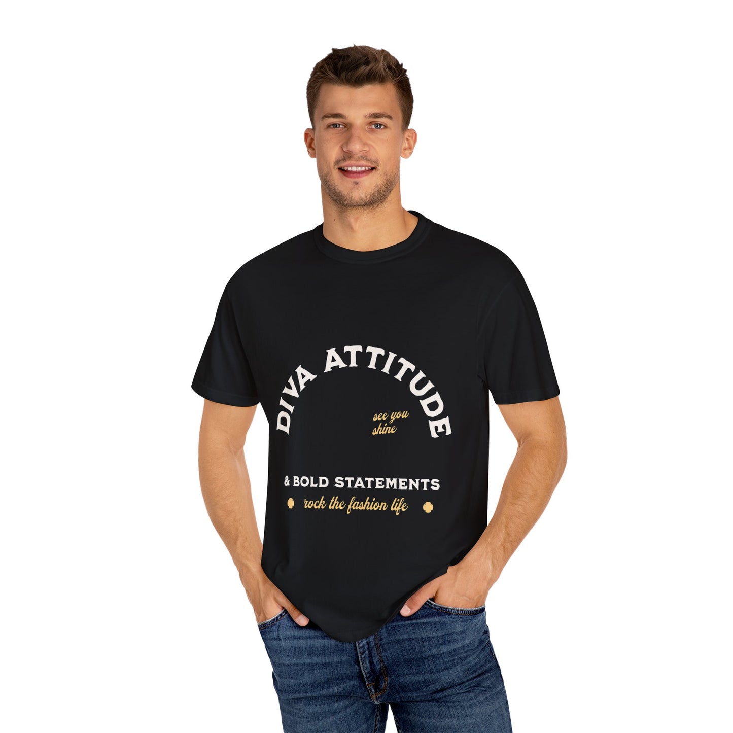 Diva Attitude T-Shirt, Unisex Orange Tee, Bold Statements Shirt, Fashion Life Apparel, Great for Everyday Wear, Gifts for Her