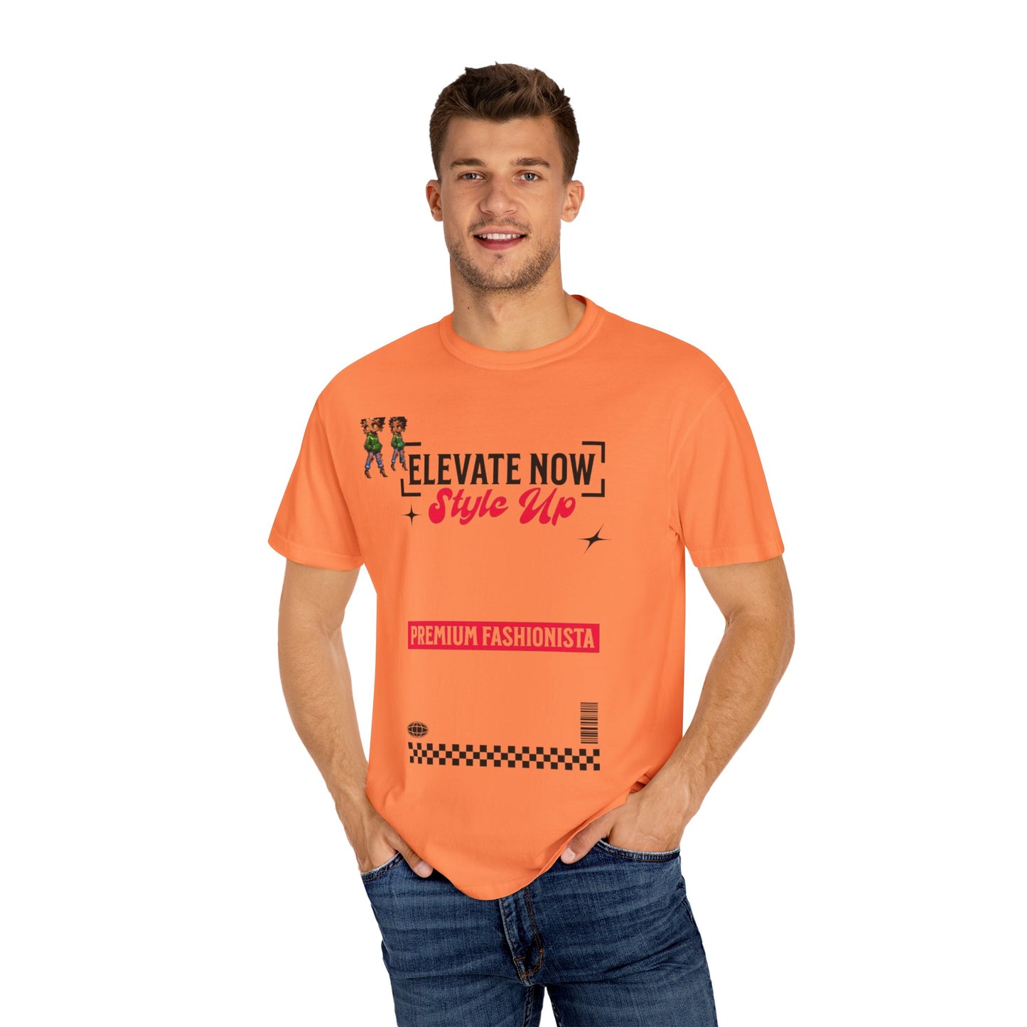 Elevate Now Style Up Unisex Garment-Dyed T-shirt, Fashion Statement Tee, Trendy Casual Wear, Perfect Gift for Fashion Lovers, Summer Style