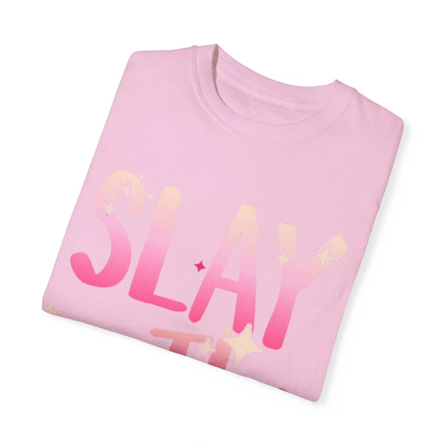 Vibrant Unisex Garment-Dyed T-shirt - "Slay The Lush" Casual Tee, Festival Wear, Summer Vibes, Gift for Friends, Statement Shirt