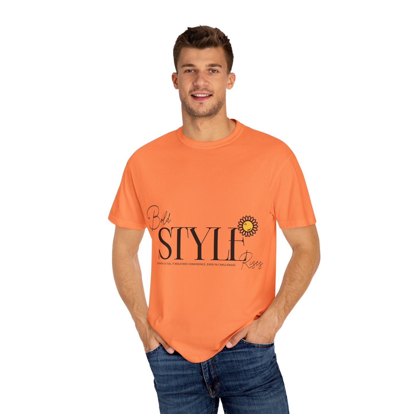 Bold Style Unisex Garment-Dyed T-shirt, Trendy Tee, Fashion Shirt, Cool Top, Unique Clothing, Casual Wear for Men and Women