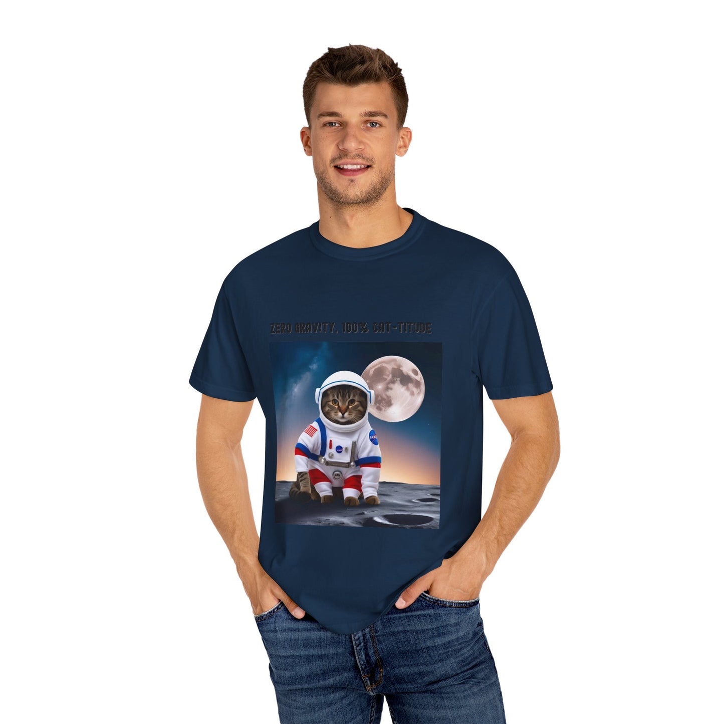 Astronaut Cat T-shirt, Fun Gift for Cat Lovers, Unisex Tee for Space Enthusiasts, Cute Pet Shirt for Birthdays