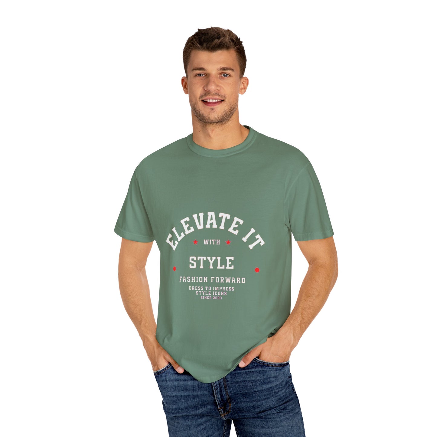 Elevate Your Style T-Shirt, Unisex Garment-Dyed Tee, Casual Fashion, Gift for Trendsetters, Streetwear Essential