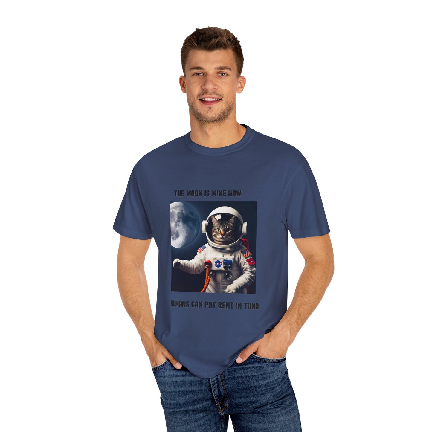 Astronaut Cat T-shirt - The Moon is Mine Now, Funny Cat Tee, Unisex Space Shirt, Gifts for Cat Lovers, Cool Graphic Tee