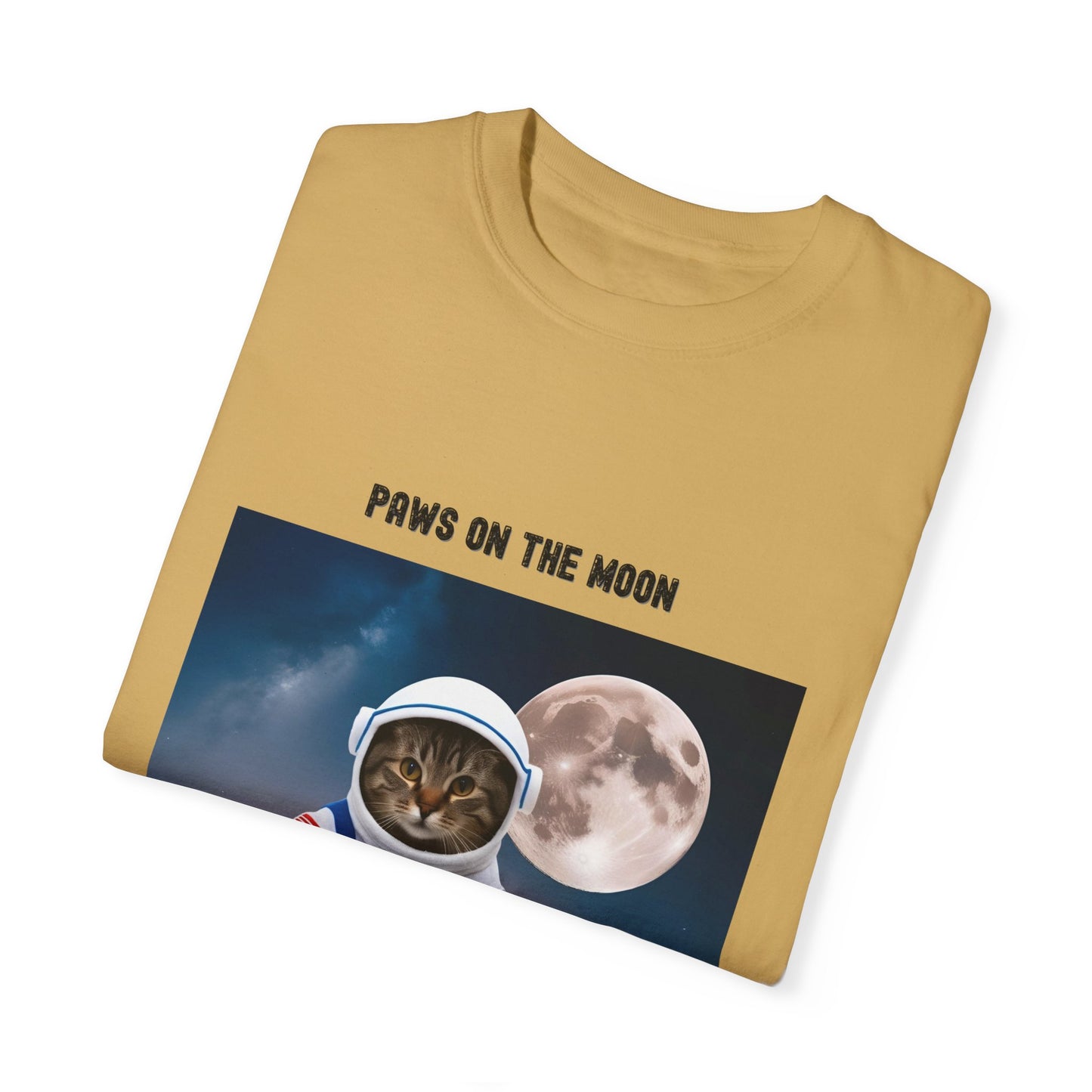 Astronaut Cat T-Shirt | Paws on the Moon | Fun Gift for Cat Lovers, Space Enthusiasts, Inclusive Fashion, Unique Humor Tee