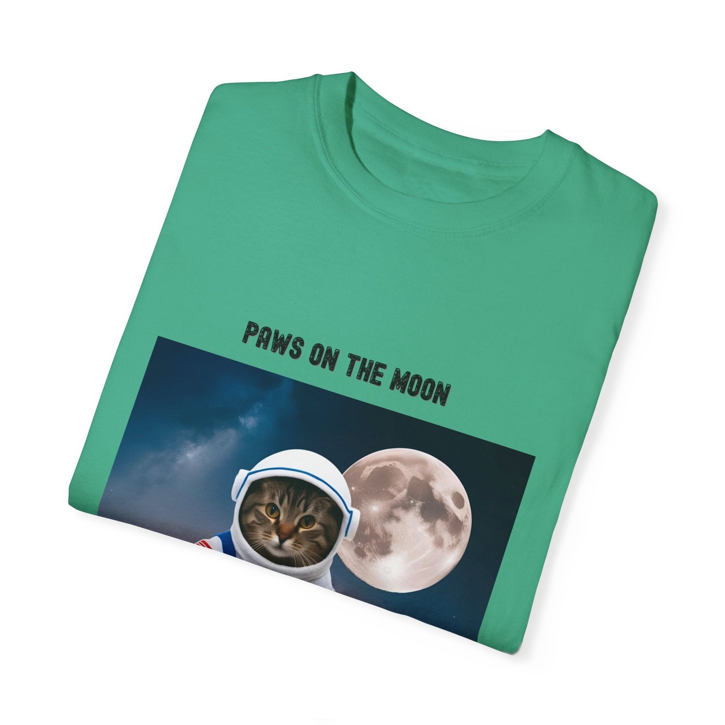 Astronaut Cat T-Shirt | Paws on the Moon | Fun Gift for Cat Lovers, Space Enthusiasts, Inclusive Fashion, Unique Humor Tee