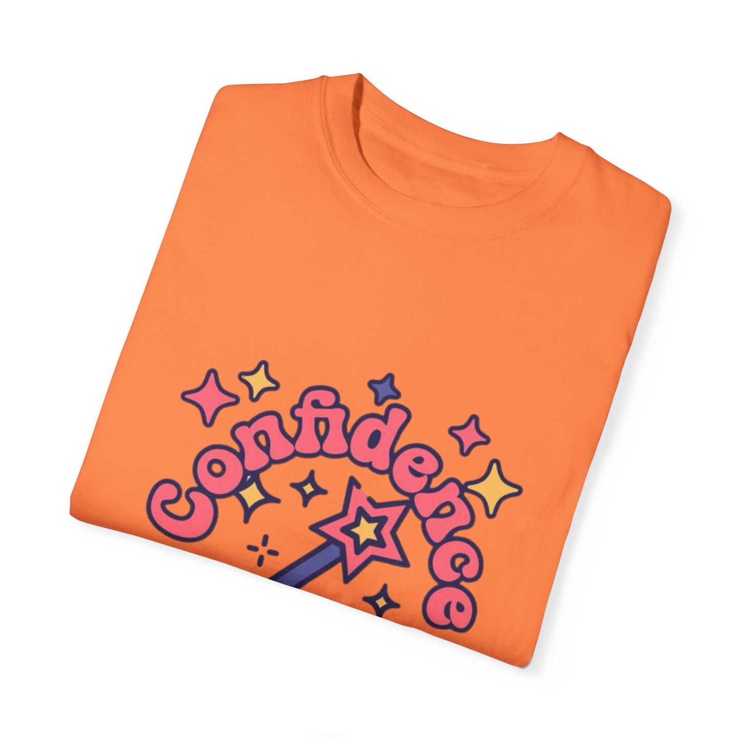 Confidence Couture Unisex Garment-Dyed T-Shirt, Casual Style Tee, Gift for Friends, Everyday Wear, Vibrant Orange Shirt