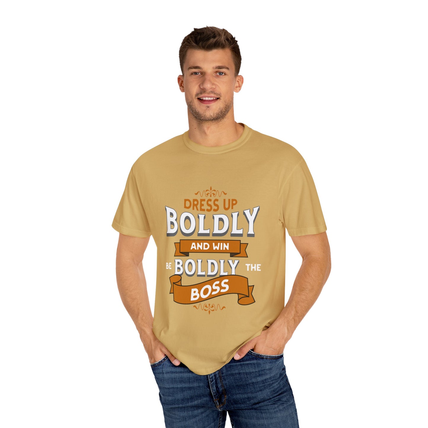 Boldly the Boss Unisex T-Shirt - Empowerment Shirt, Motivational Tee, Ideal Gift for Leaders, Office Humor, Casual Style