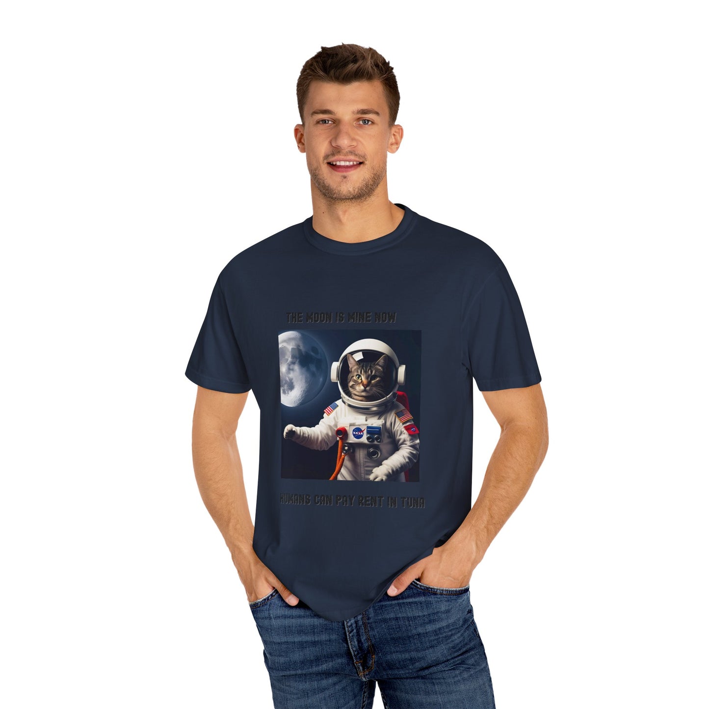 Astronaut Cat T-shirt - The Moon is Mine Now, Funny Cat Tee, Unisex Space Shirt, Gifts for Cat Lovers, Cool Graphic Tee