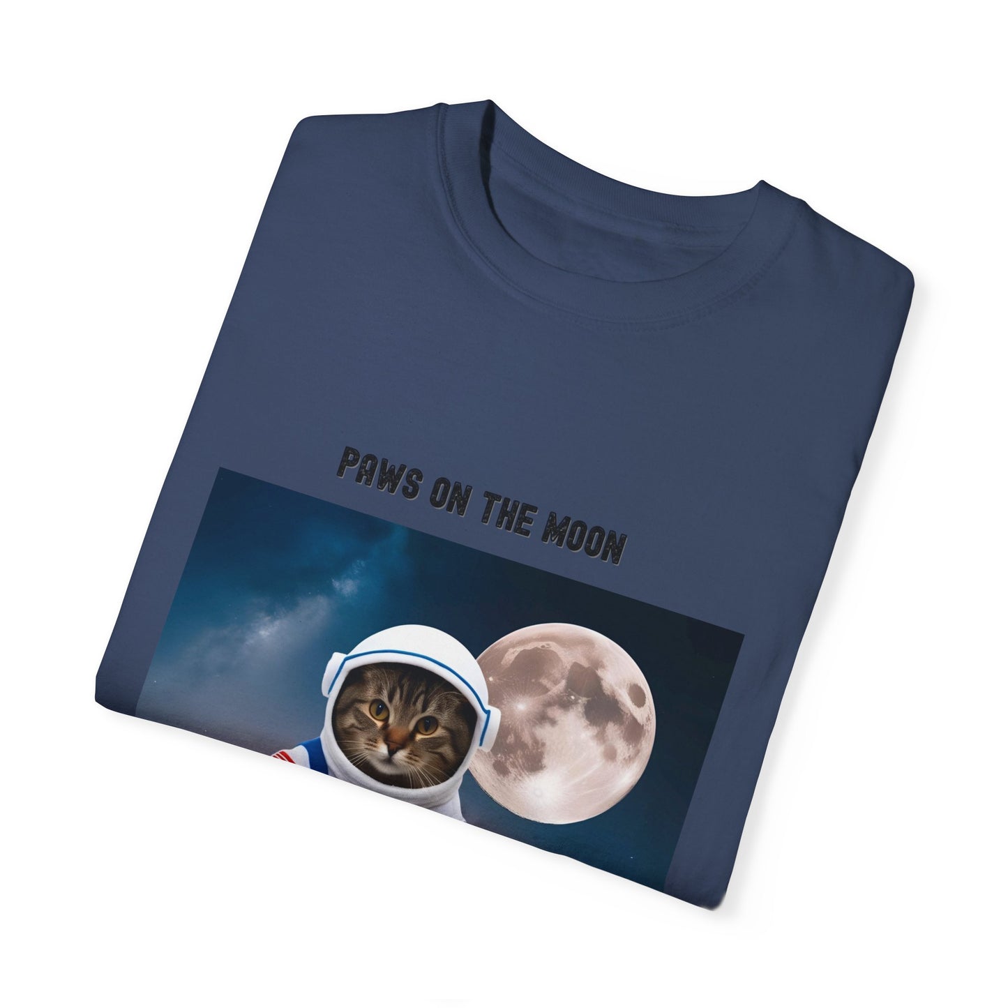 Astronaut Cat T-Shirt | Paws on the Moon | Fun Gift for Cat Lovers, Space Enthusiasts, Inclusive Fashion, Unique Humor Tee