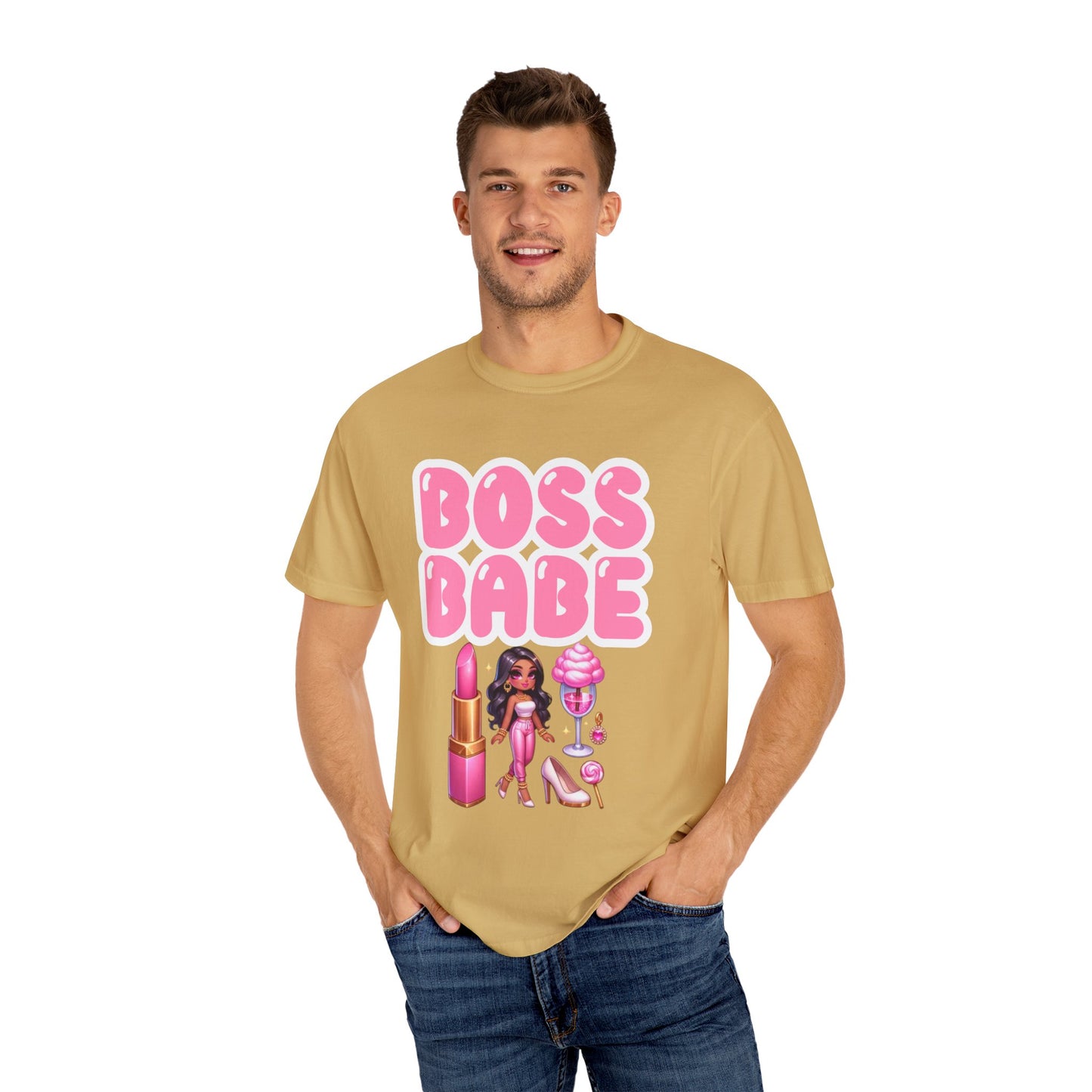 Boss Babe Unisex Garment-Dyed T-shirt, Empowering Tee, Gift for Her, Fashion Statement, Self-Love Shirt, Trendy Apparel